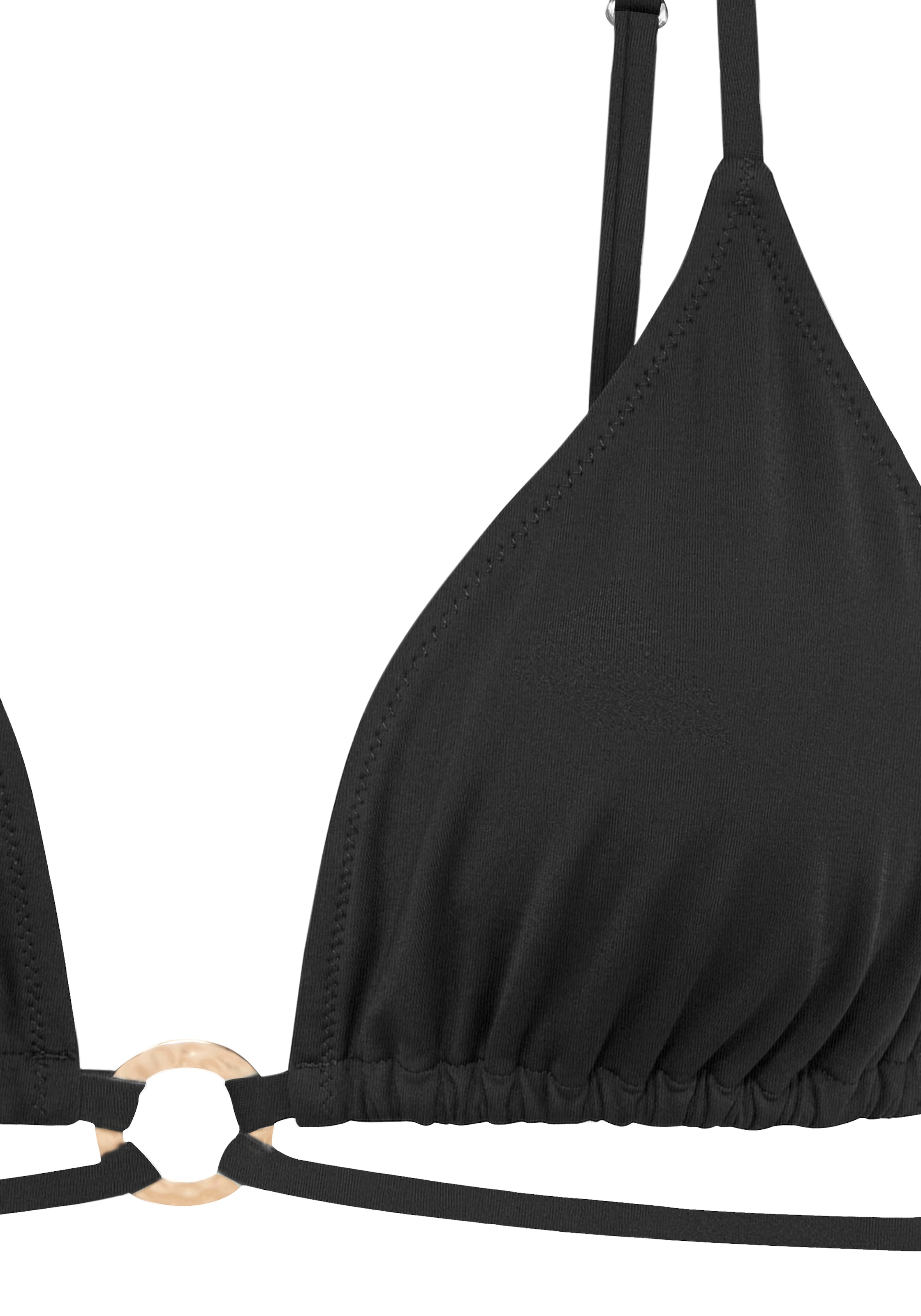 JETTE Triangel-Bikini mit strukturiertem Zierring und zusätzlichem Bindeband