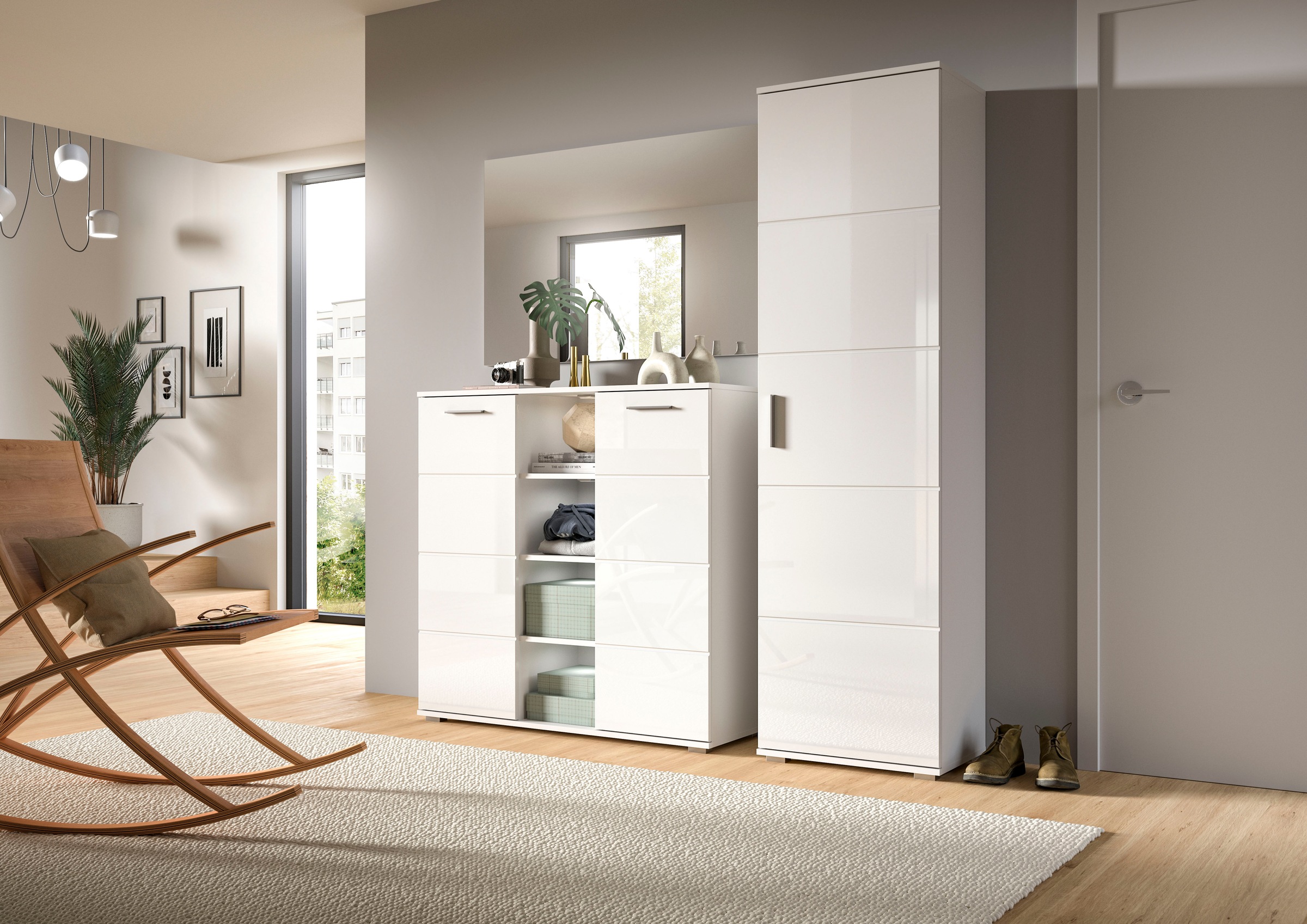 INOSIGN Garderoben-Set "Valge, Breite 180 cm inkl. 15cm Typenabstand, 3-tlg günstig online kaufen