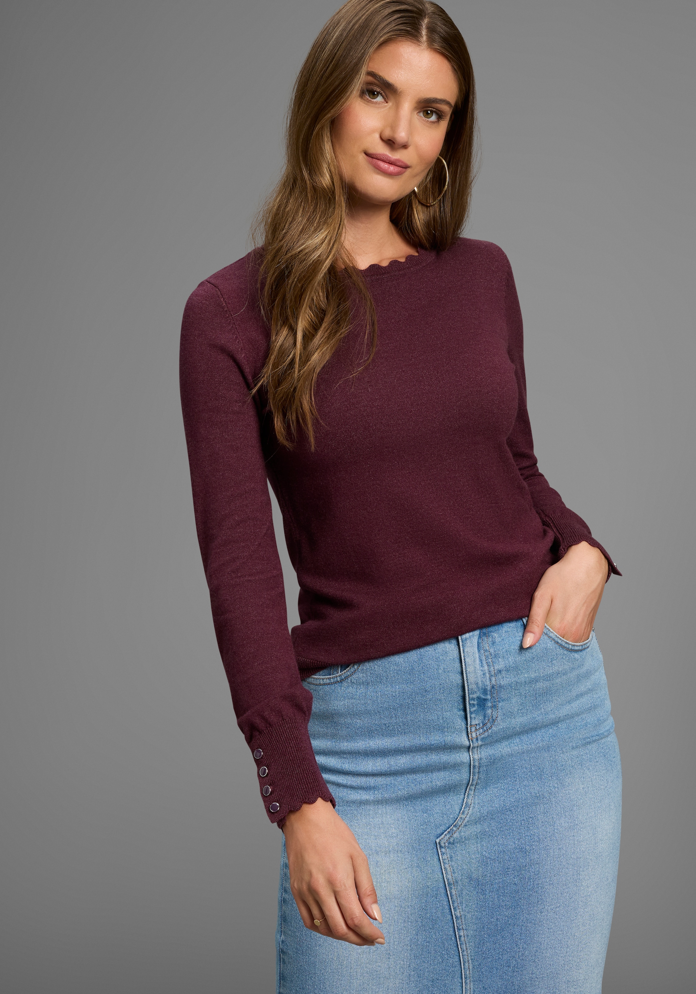 Laura Scott Strickpullover, mit Wellenkante - NEUE KOLLEKTION günstig online kaufen