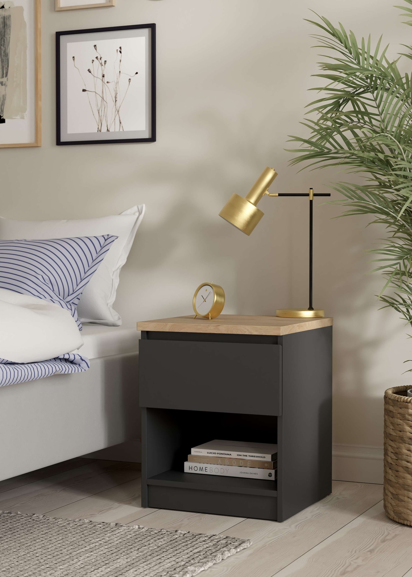 Home affaire Nachttisch »Naia, Nachtkommode, Nachtschrank, Beistelltisch« mit 1 Schublade, Breite 40 cm, Höhe 50 cm