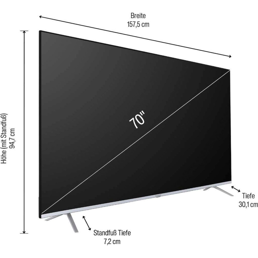 Telefunken LED-Fernseher »D70V850M5CWH«, 177 cm/70 Zoll, 4K Ultra HD, Smart-TV