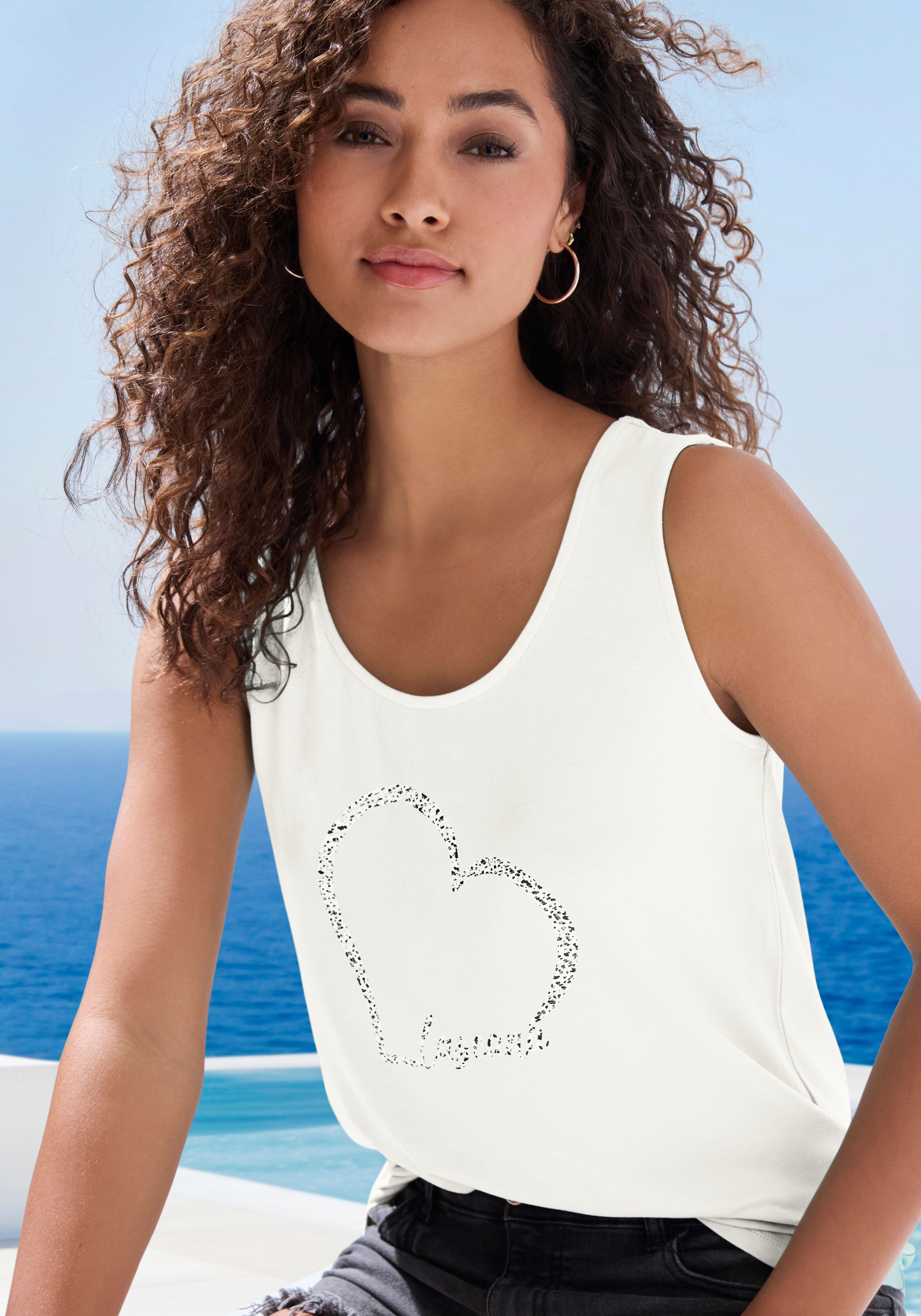 Thumbnail - LASCANA Trägertop "mit Lascana Herz Print" aus weichem Viskose-Stretch