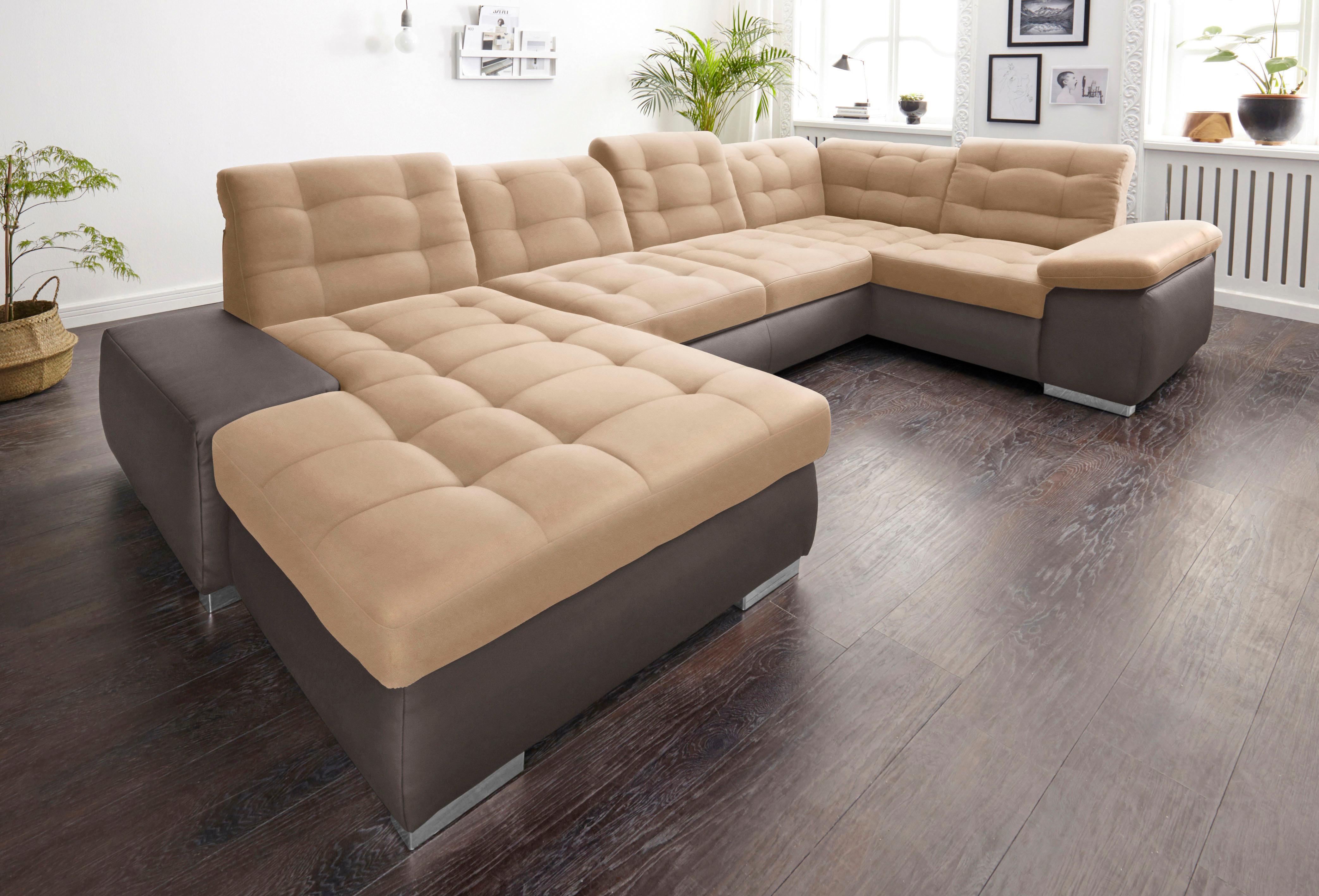 sit&more Wohnlandschaft "Ontario U-Form" XXL, wahlweise mit Schlaffunktion