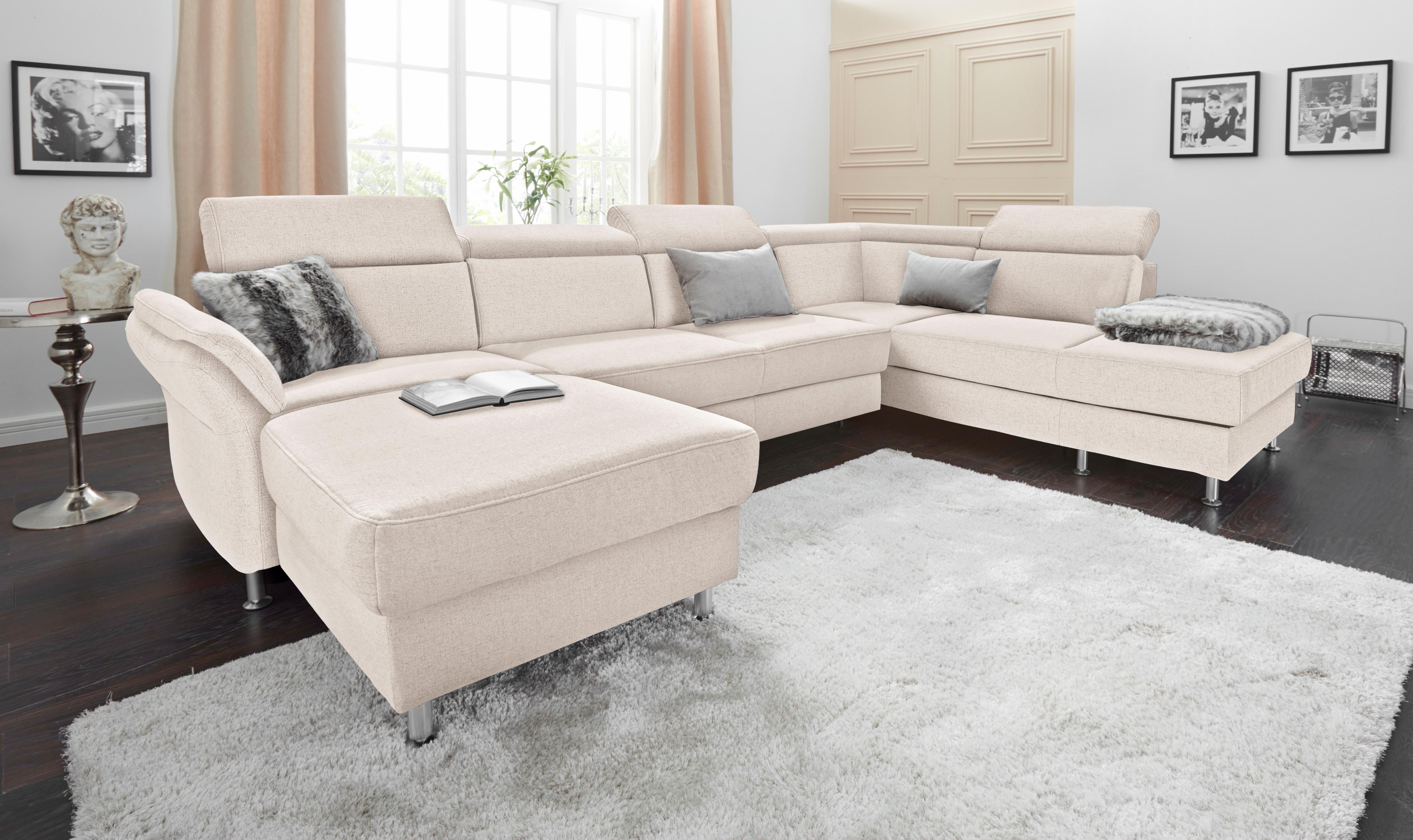 sit&more Wohnlandschaft "Avignon U-Form" optional Schlaffunktion & Stauraum, inklusive Kopfteilverstellung