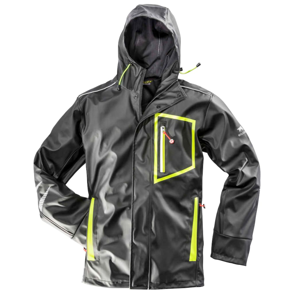 Bullstar Regenjacke »Ultra«, mit Kapuze, schwarz/lime, Gr. S - XXXL