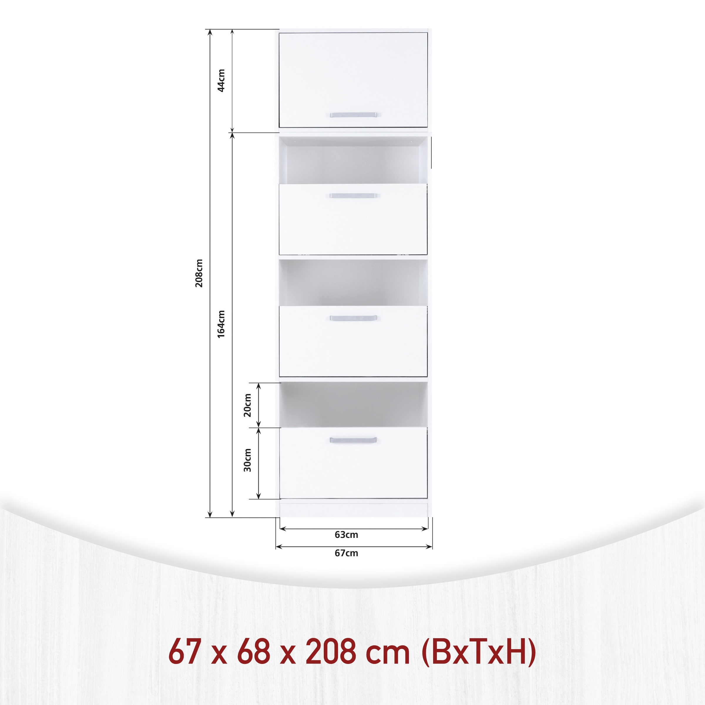 Inter Link Wäscheschrank »Norela, 2-tlg. Schrank mit Wäscheeinwurf, softclose, 67 x 68 x 208 cm« 1 Stk. tlg. Hauswirtschaftsraum, höhenverstellbare Füße, Klappbare Türen