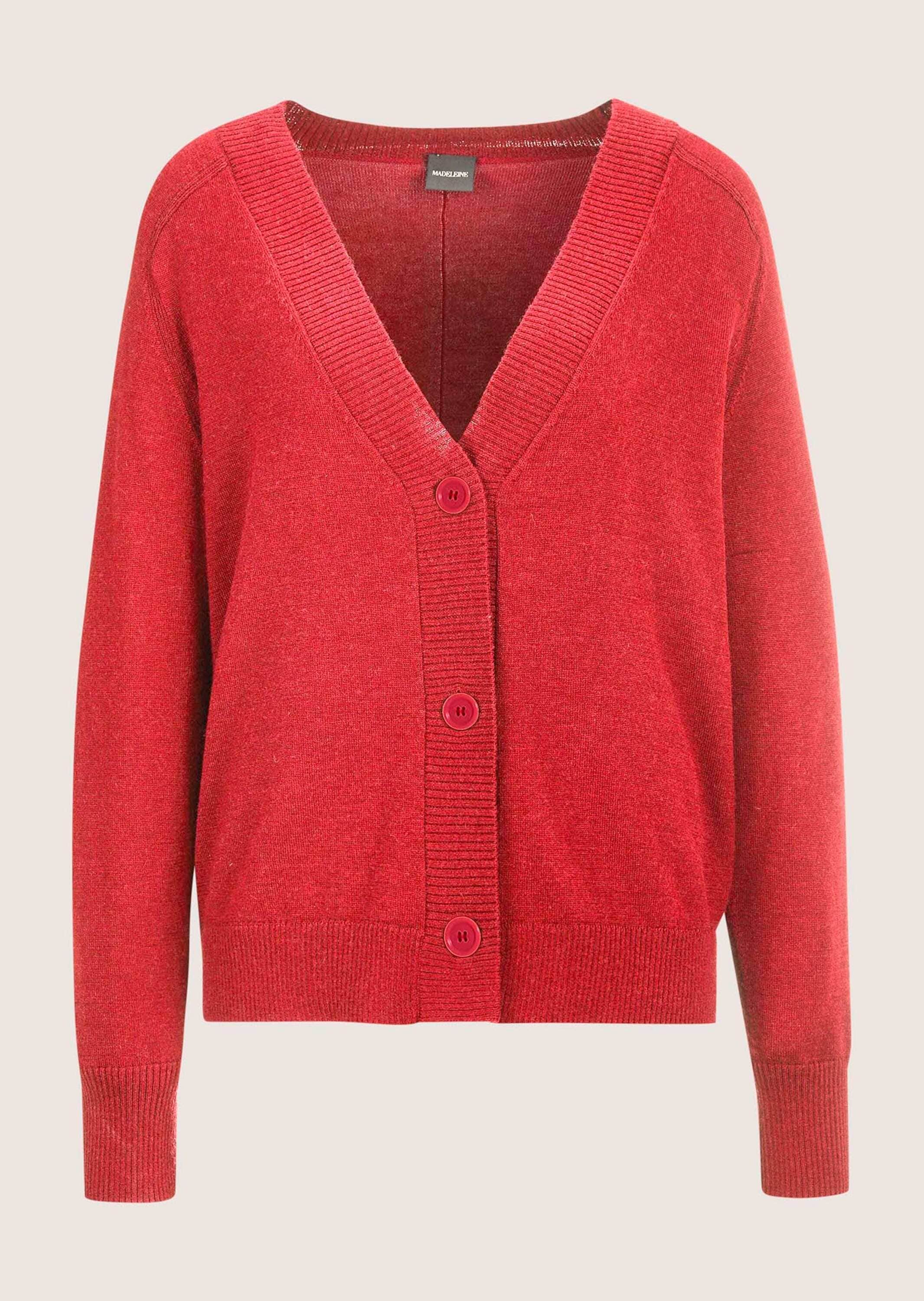 MADELEINE Strickjacke "Strickjacke Kurze Sommerstrick-Jacke, V-Ausschnitt"