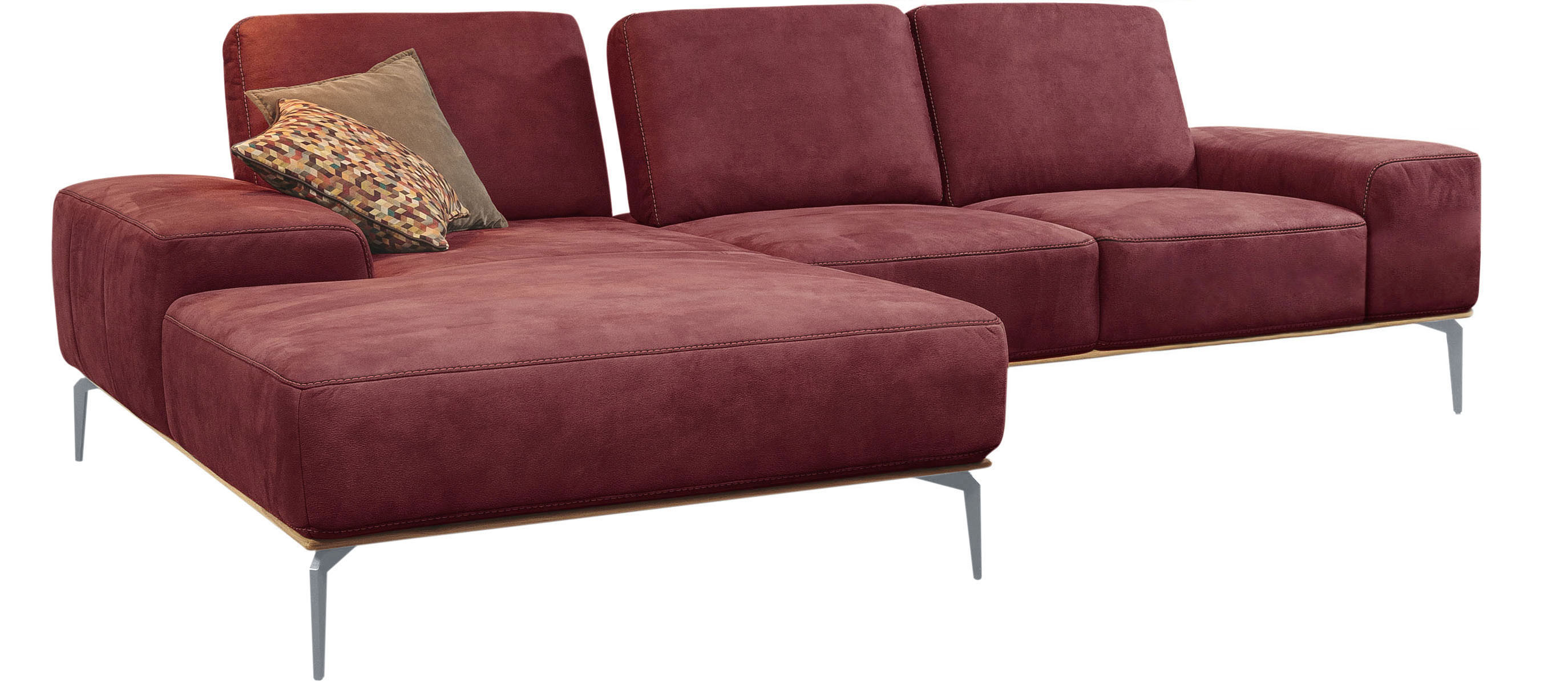Thumbnail - W.SCHILLIG Ecksofa "run, Designsofa mit tollem Sitzkomfort, bequem, L-Form", mit elegantem Holzsockel, Füße in Silber ma...