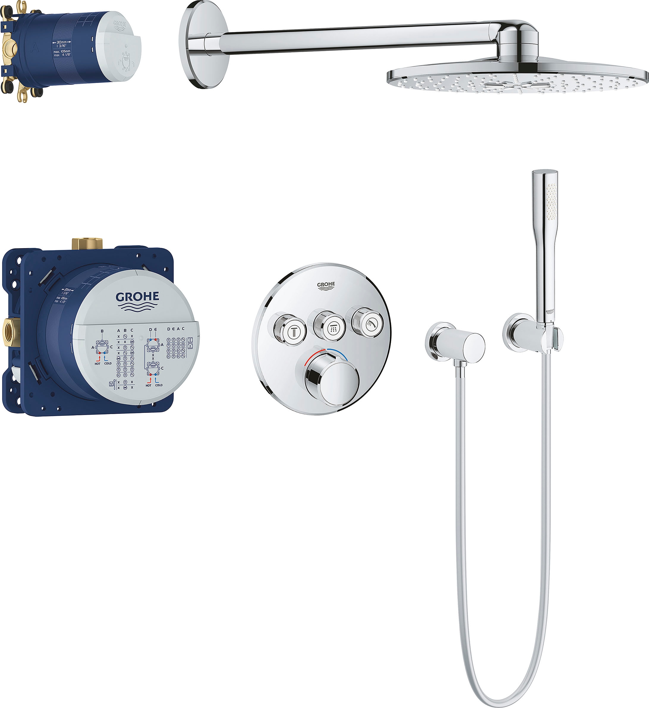 Grohe Duschsystem »Smart Control«, (Packung), mit langlebieger und scheinender Oberfläche