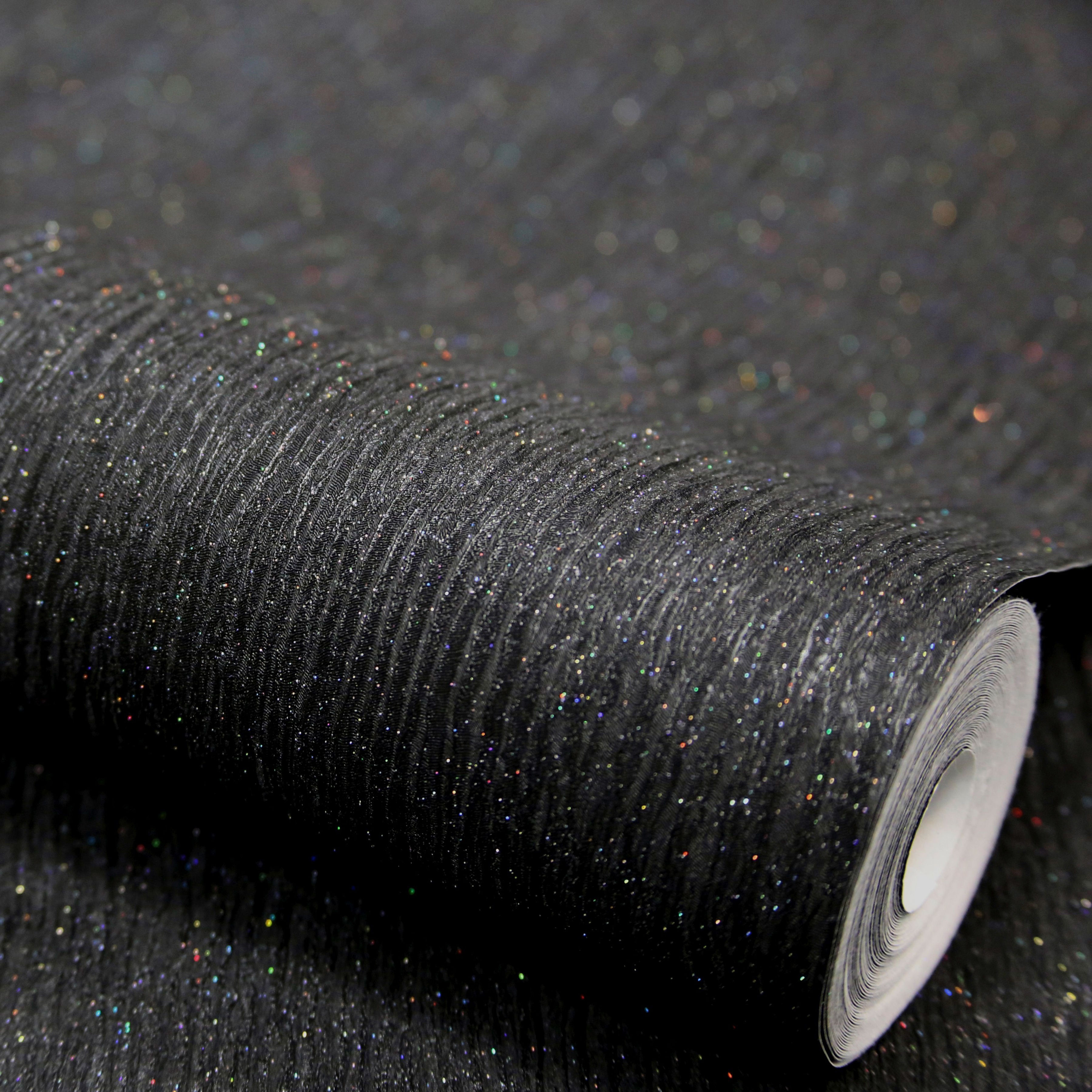 Thumbnail - Boutique Vliestapete "DiscoGlitzer Effekt" uni aufgeschäumt Disco Glitter Schwarz 1000x52cm