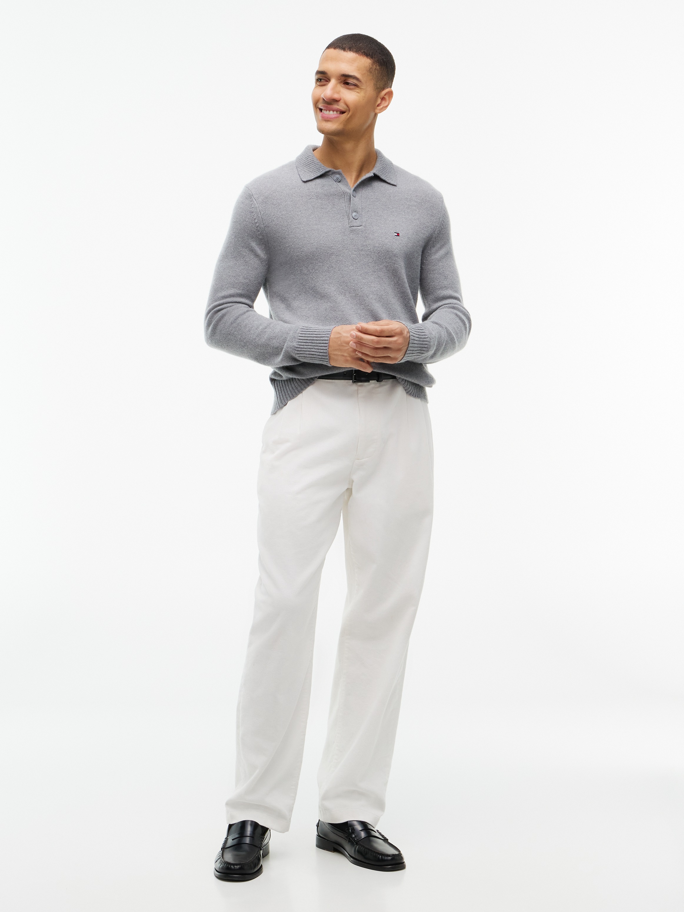 Tommy Hilfiger Polokragenpullover »LAMBSWOOL LS POLO« aus reiner Lammwolle