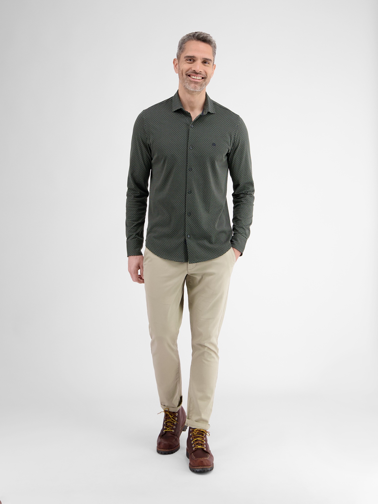 LERROS Langarmhemd »Herren Jerseyhemd mit Haifischkragen«