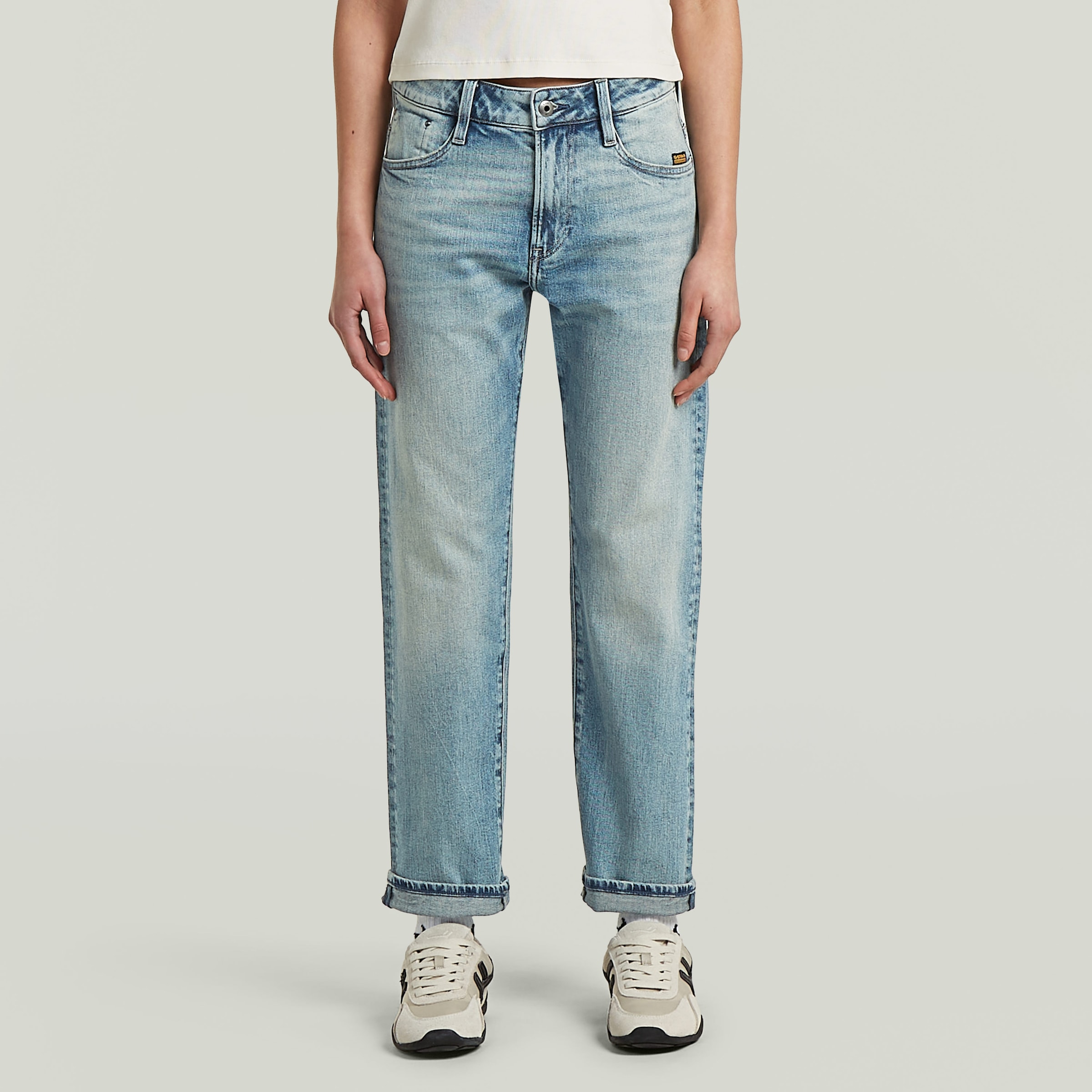 G-STAR Relax-fit-Jeans "Loux Boyfriend Wmn" mit umgeschlagenem Saum, niedrige Bundhöhe