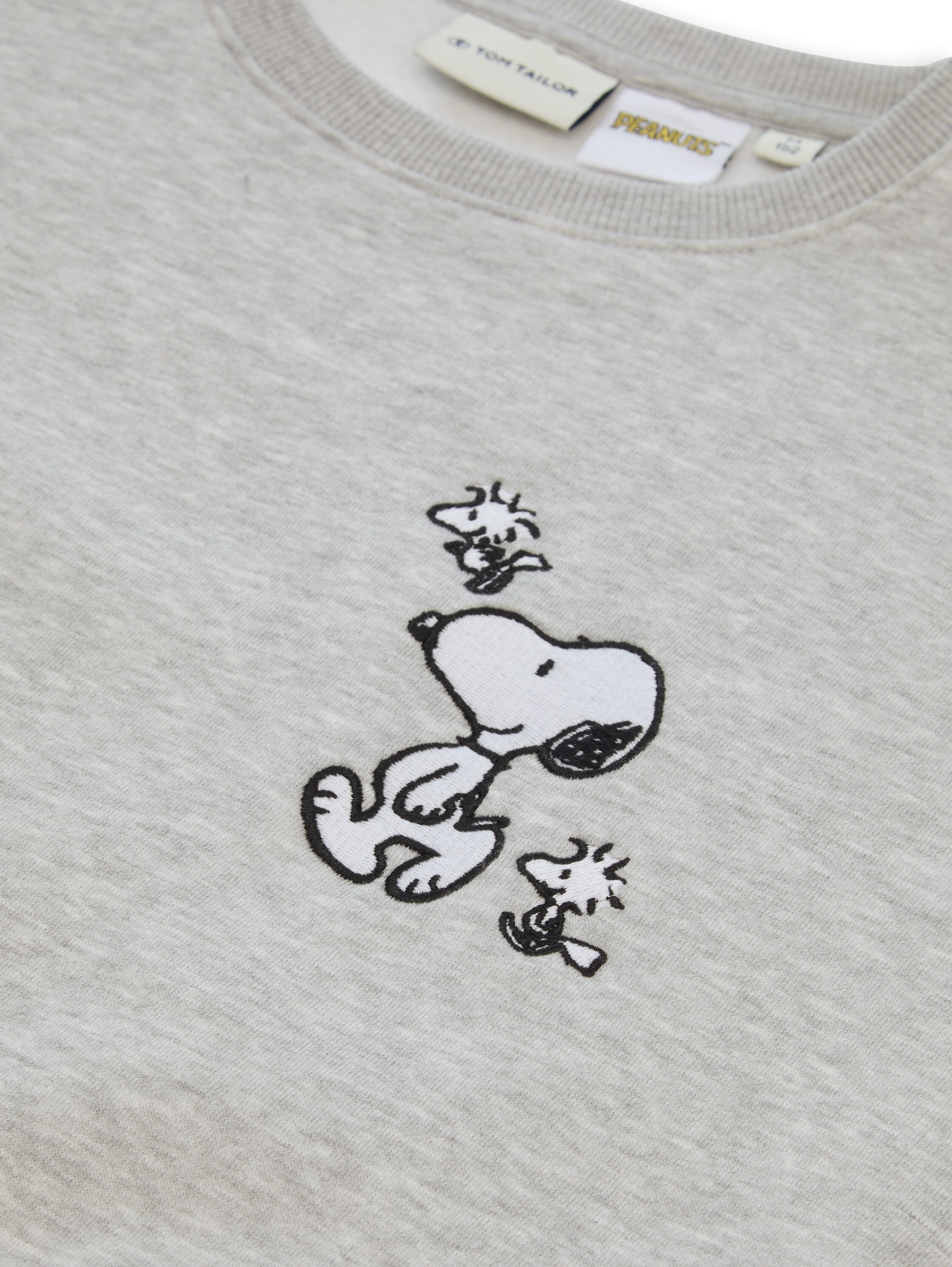 TOM TAILOR Sweatshirt , melierte Optik, mit Snoopy Print, Stickerei, für Jugendliche
