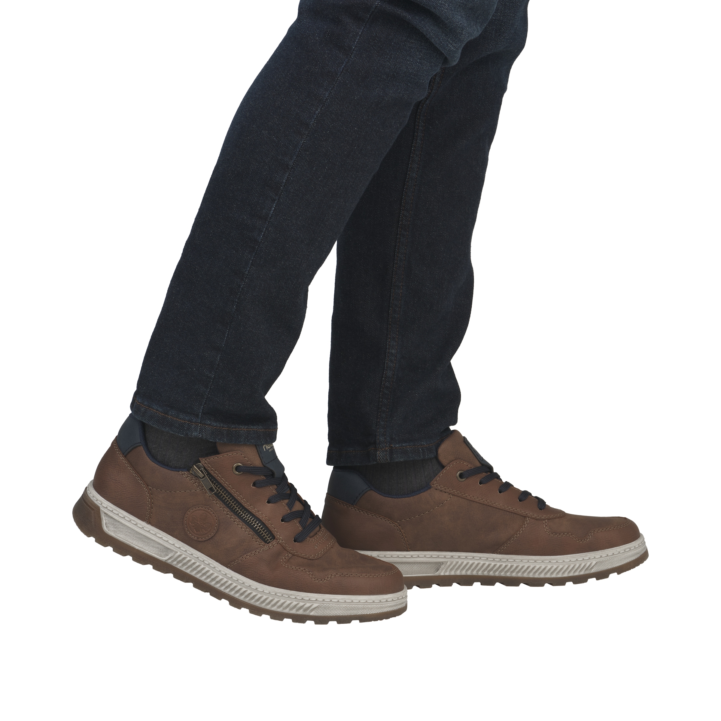 Rieker Sneaker, Freizeitschuh, Halbschuh, Schnürschuh mit Kontrastbesatz