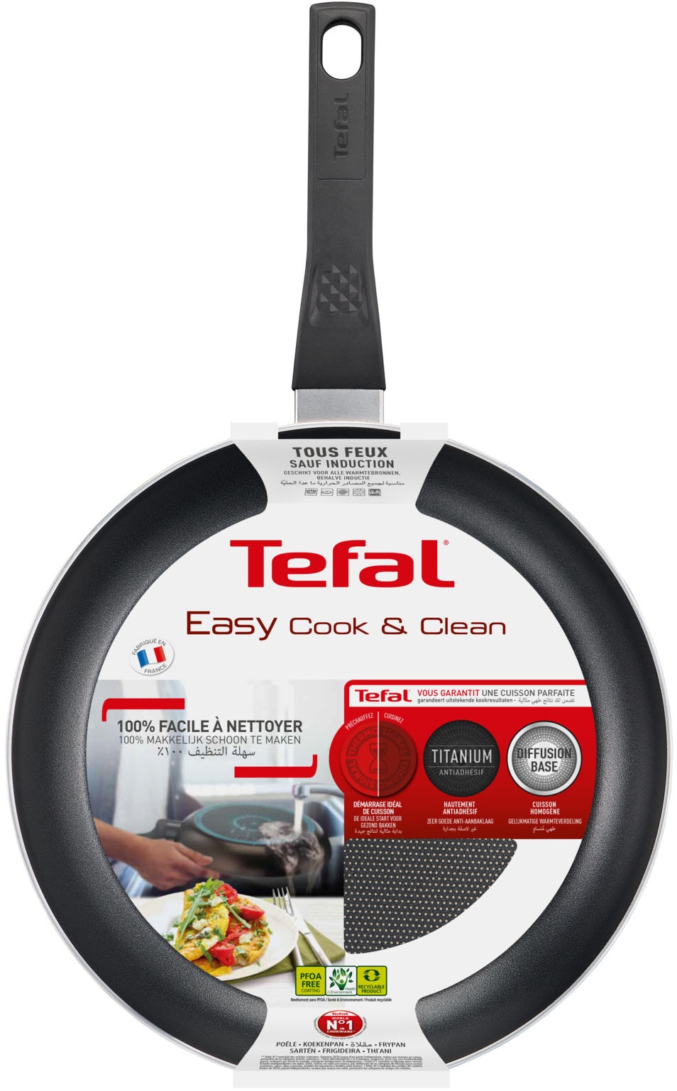 Tefal Pfannen-Set »Easy Cook & Clean, Antihaftbeschichtung, nicht induktionsgeeignet« Aluminium Set, 2x Bratpfannen Ø 24/28 cm, 2 Stk. tlg. Thermo-Signal Technologie, einfach Reinigung, Made in France, B55590
