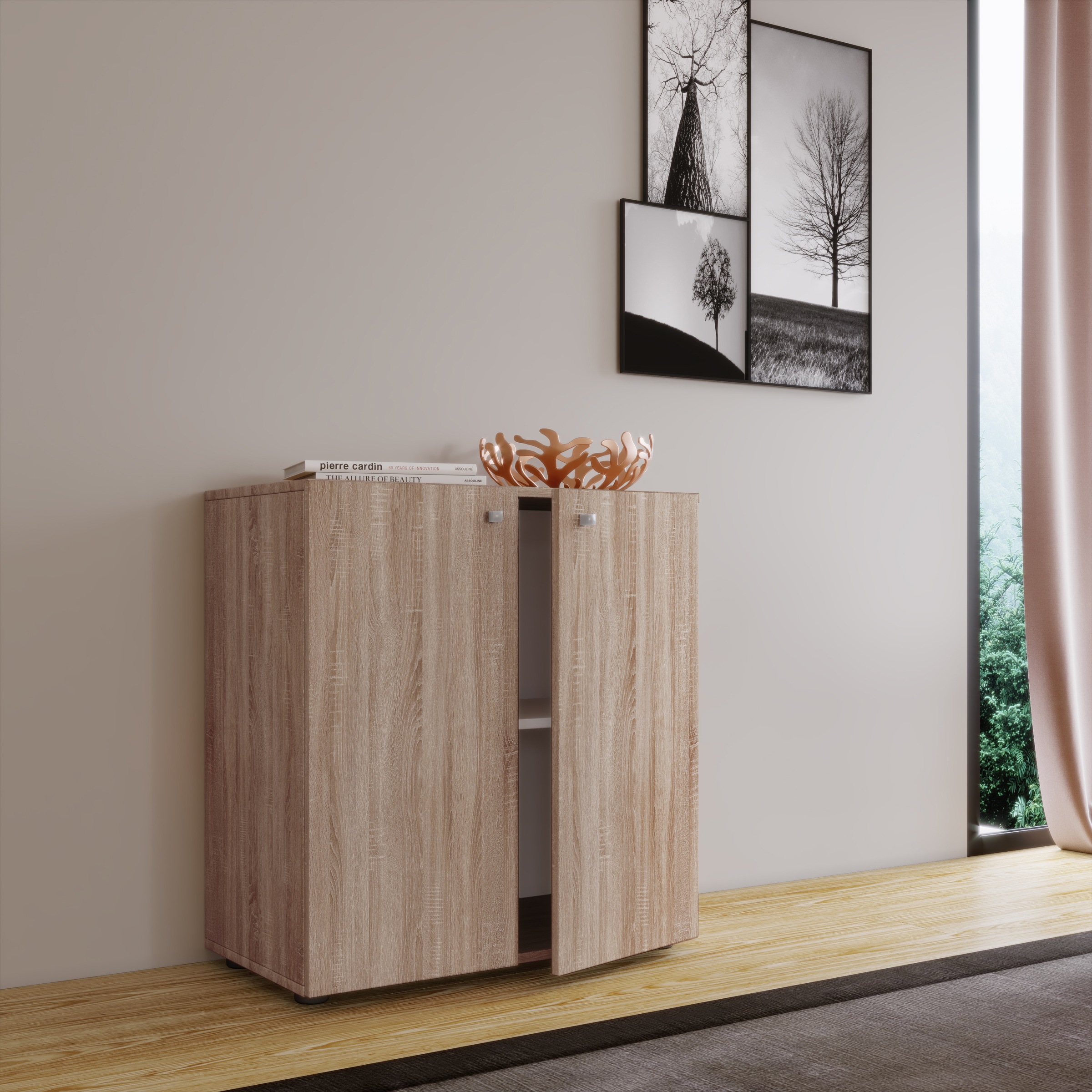 VCM Kommode »Holz Kommode Sideboard Anrichte Vandol 1 Drehtüren«