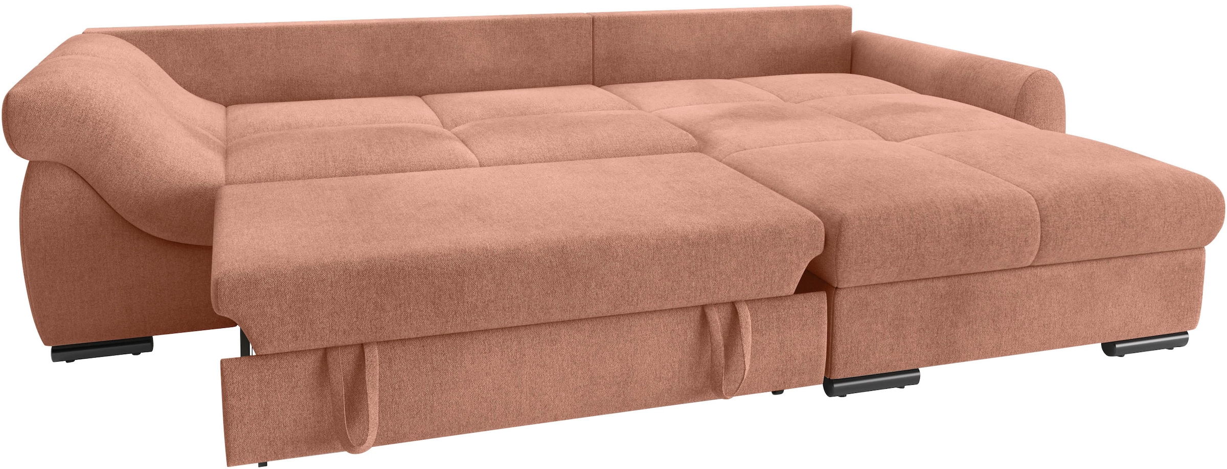 Mr. Couch Ecksofa »Livorno L-Form«, inkl. Hochschläfer-Bettauszug, XL-Bettkasten weiß beschichtet