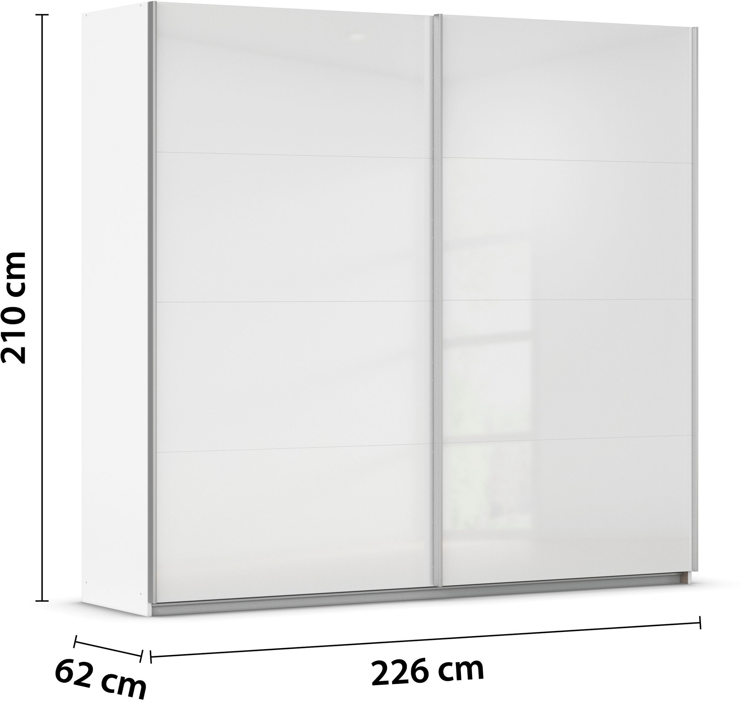 INOSIGN BY RAUCH Schwebetürenschrank »Kleiderschrank Schrank Garderobe Schlafzimmerschrank THANOS«, (in 3 verschiedenen Ausstattungen BASIC/CLASSIC/PREMIUM), Optional mit Spiegel, Metall-Griffleisten alufarben MADE IN GERMANY