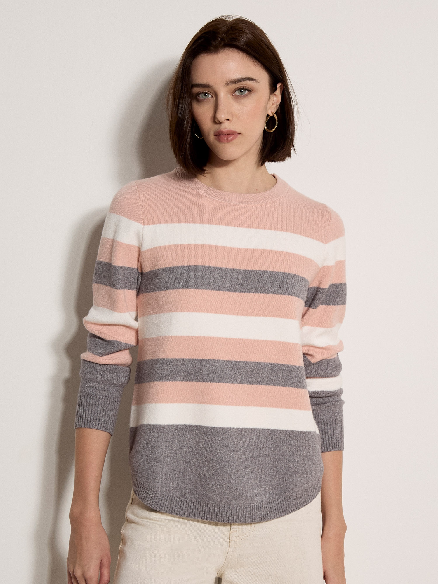 Apricot Rundhalspullover "Strickpullover" mit Streifen