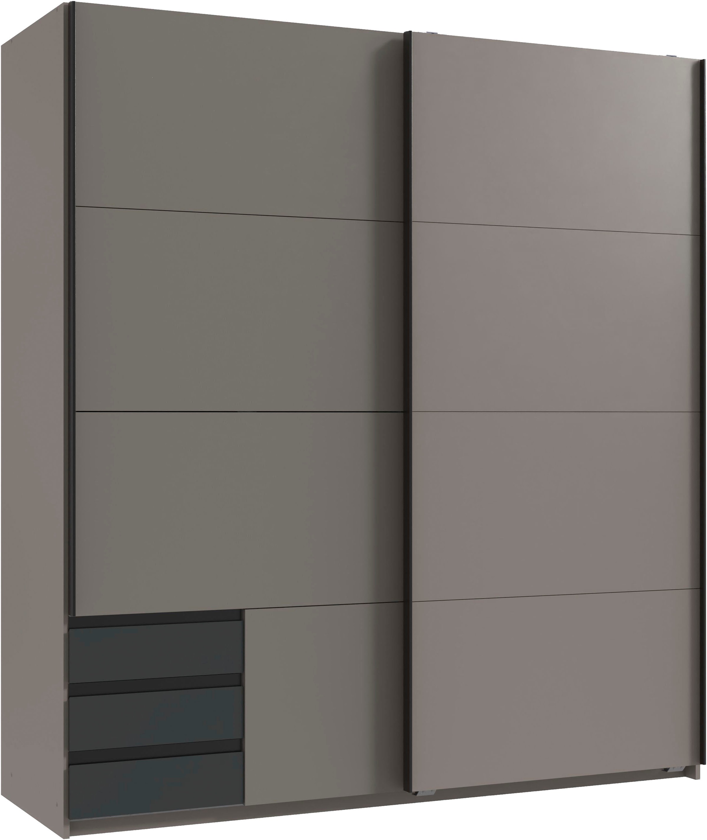 Wimex Schwebetürenschrank "Bahamas, Kleiderschrank in den Breiten 135cm und 180cm erhältlich" inkl. drei farblich abgesetzter Schubladen