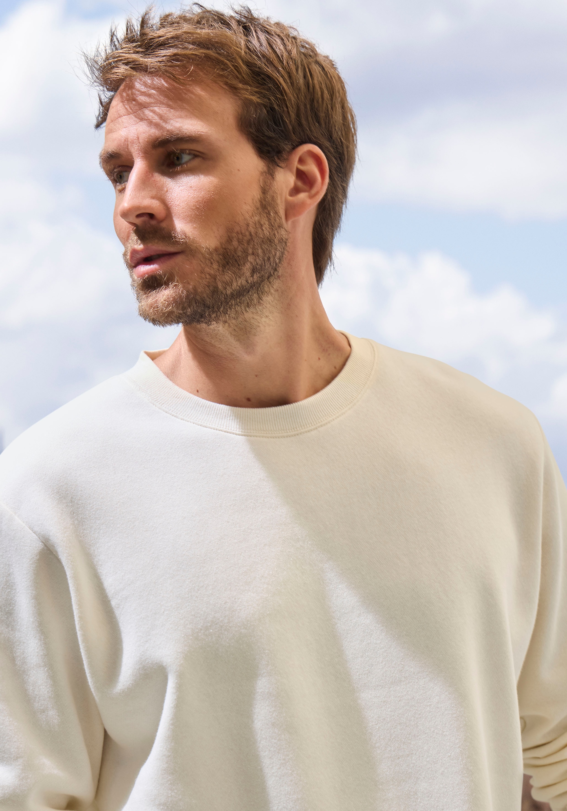 John Devin Sweatshirt, Langarm, Sweatshirt mit Rundhals, Baumwollmischung