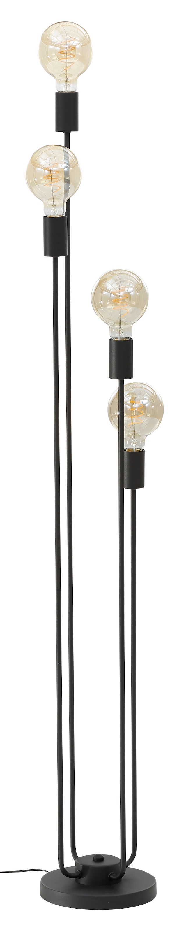 Leonique Stehlampe »Jarla«, 4 flammig-flammig, | mit Stehleuchte goldfarbenen/schwarzen 137 BAUR cm Fassungen, Höhe
