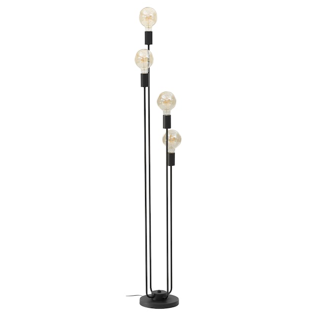 Leonique Stehlampe »Jarla«, 4 flammig-flammig, Stehleuchte mit  goldfarbenen/schwarzen Fassungen, Höhe 137 cm | BAUR