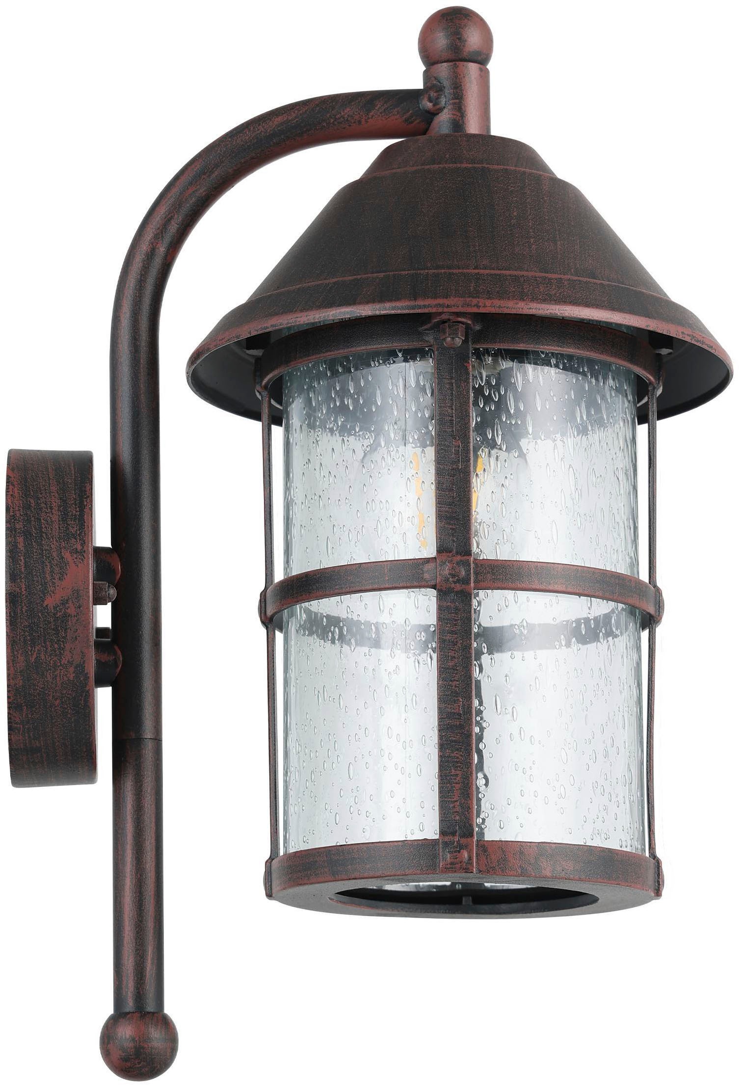 EGLO Wandleuchte »San Telmo Wandlampe, Außenbeleuchtung, Vintage, E27, IP23, Lampe« E27 1 Stk. Wand-/Deckenleuchte - L18 x H35 x AL24 cm - antik-braun - 1X60W exkl.