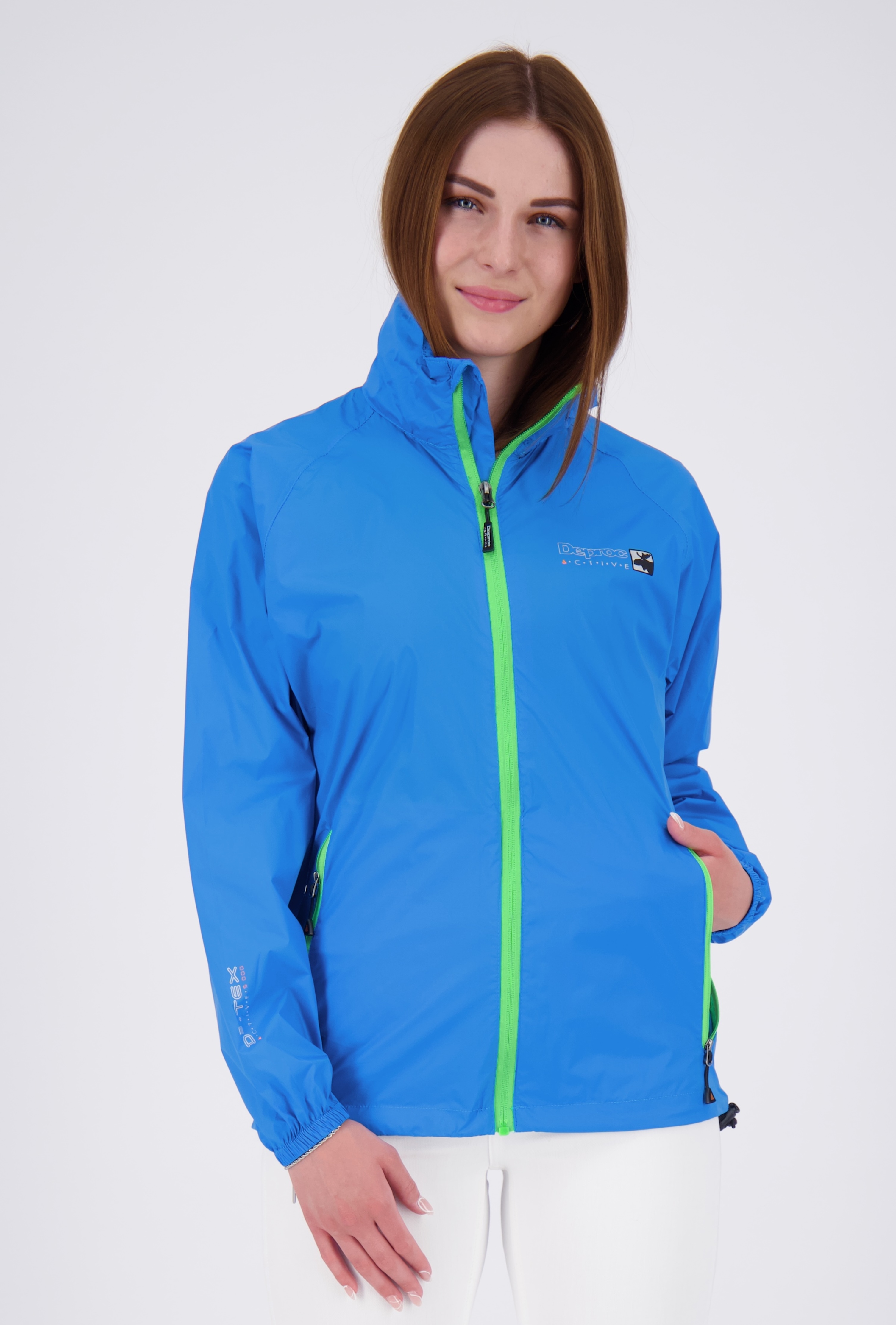 DEPROC Active Regenjacke "ROBSON WMN II" mit Kapuze auch in Großen Größen erhältlich
