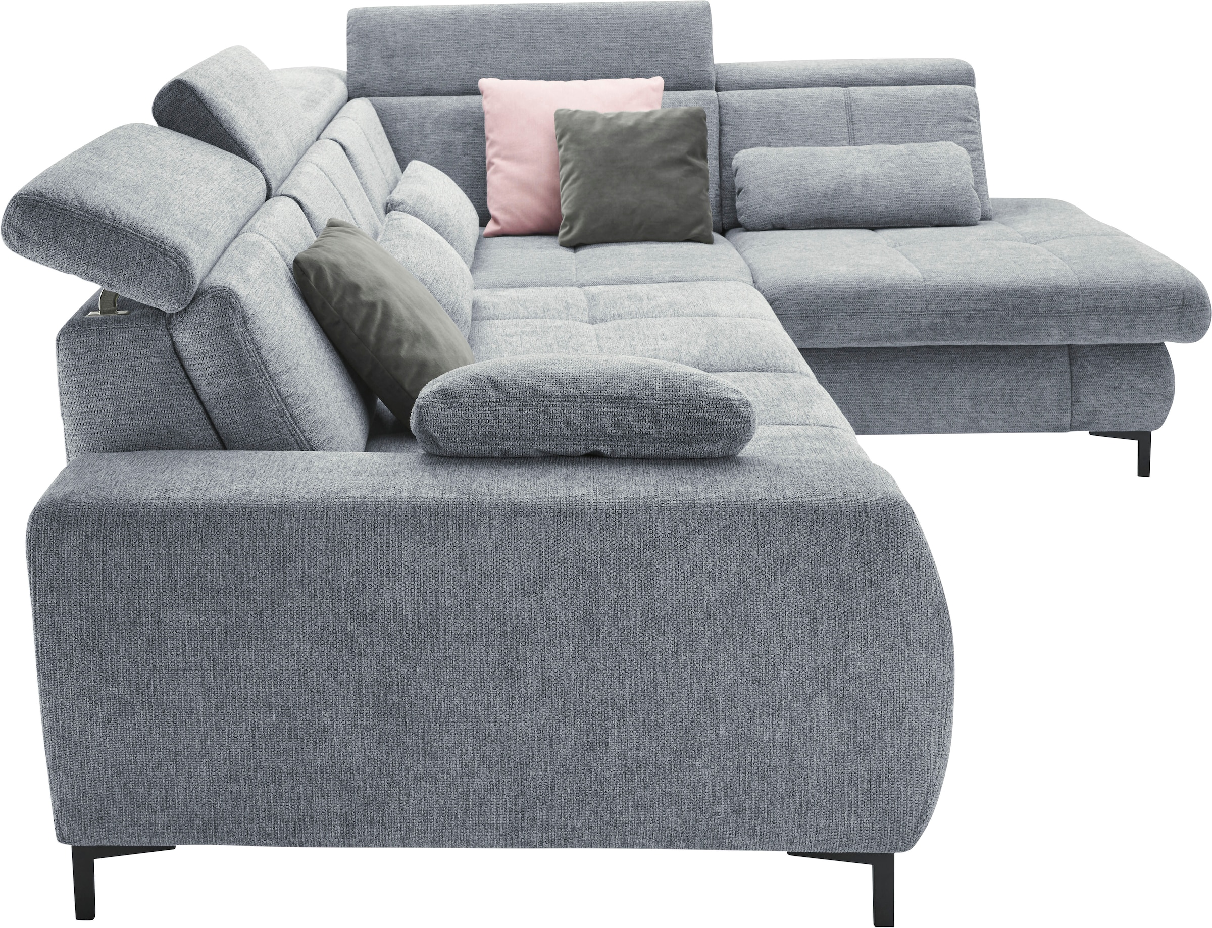 set one by Musterring Ecksofa »SO 3400 Sitzhöhe 47cm oder 49cm, Sitztiefe verstellbar, B/T 317/220 cm«, Kaltschaumpolsterung, Flachgewebe, whlw. mit weiteren Funktionen
