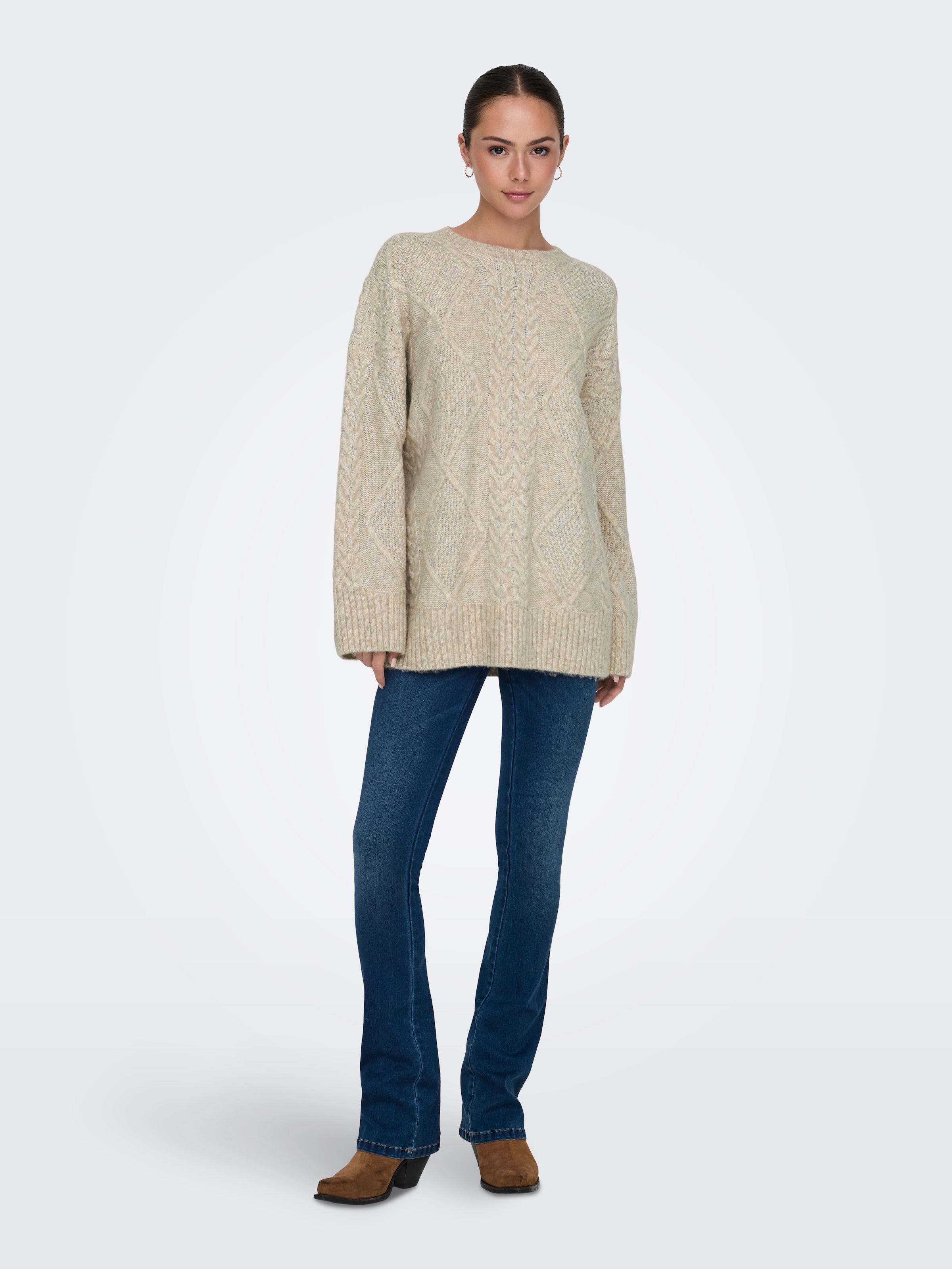 JDY Rundhalspullover »JDYSILJA L/S LONG CABLE PULLOV. KNT NOOS«