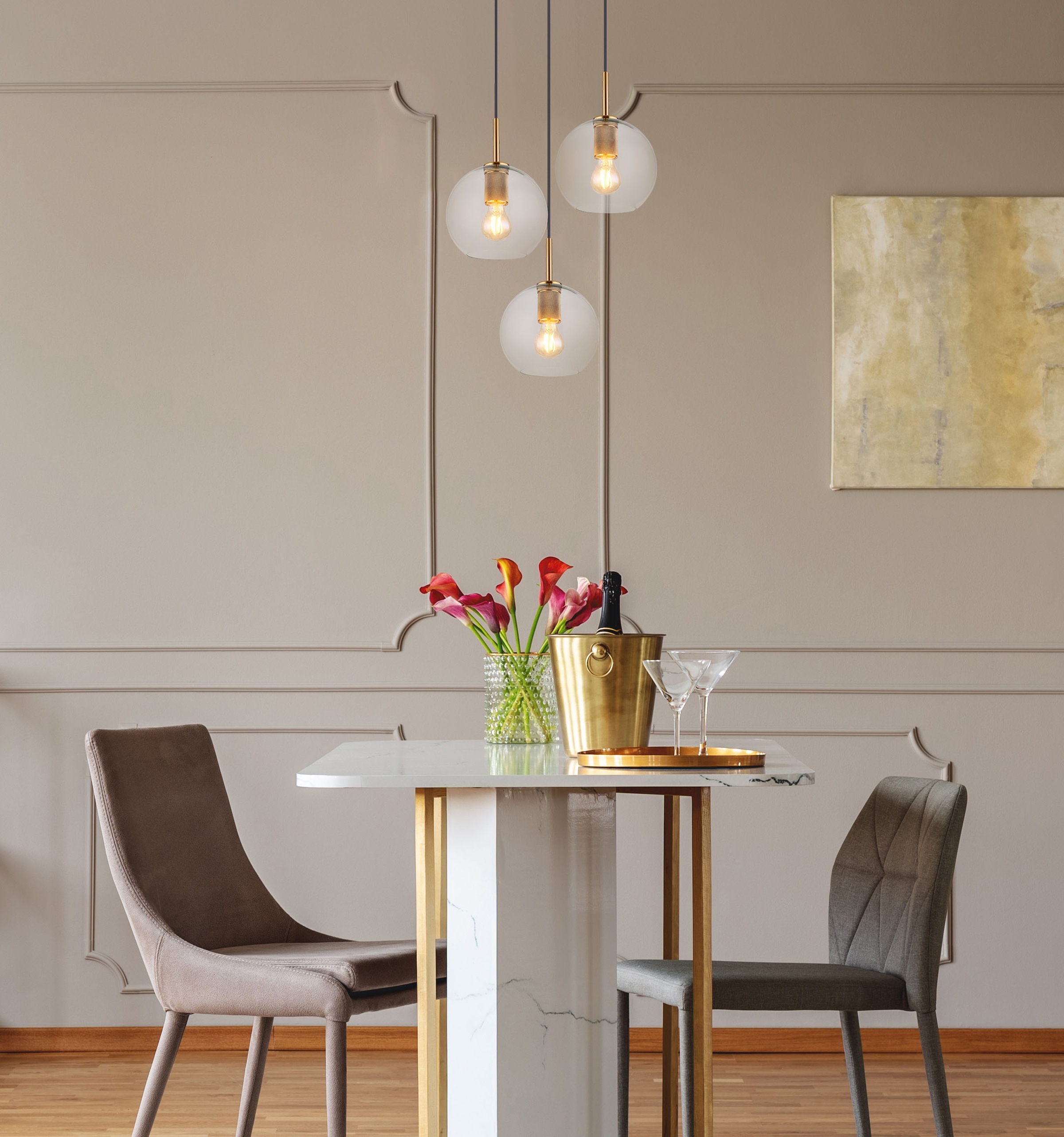 GLOBO LIGHTING Hängeleuchte »ADARA« E27 1 Stk. Hängeleuchte für Esszimmer Messing modern