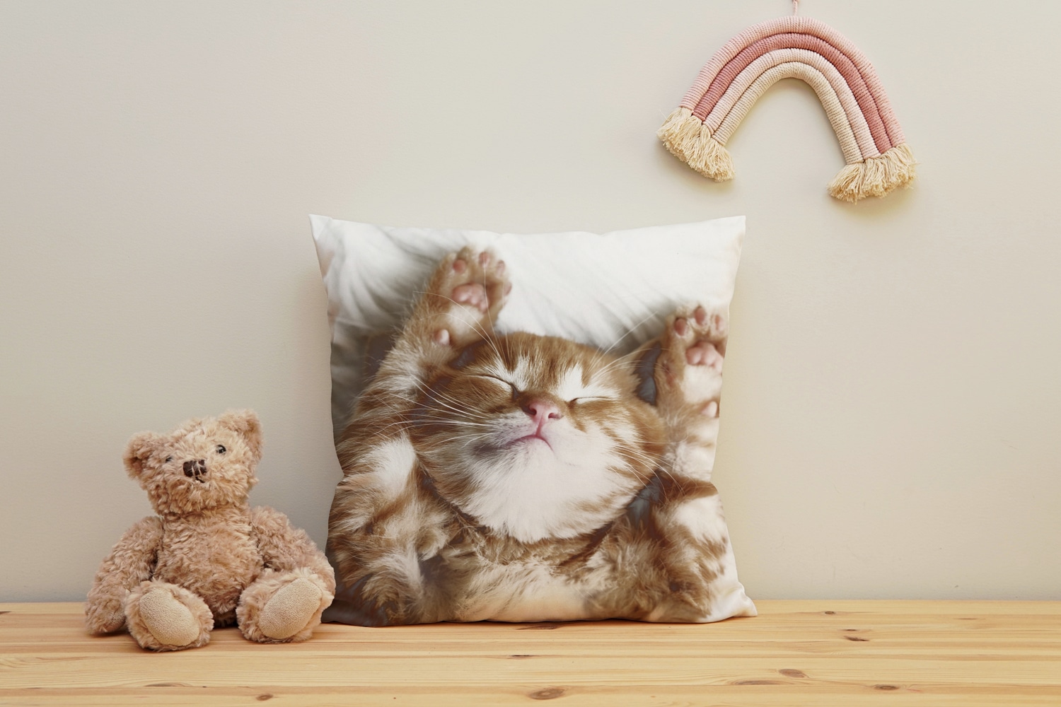 queence Dekokissen "Katzenbaby" Kissenhülle mit HD Premium Druck, geruchsneutral, 40x40cm