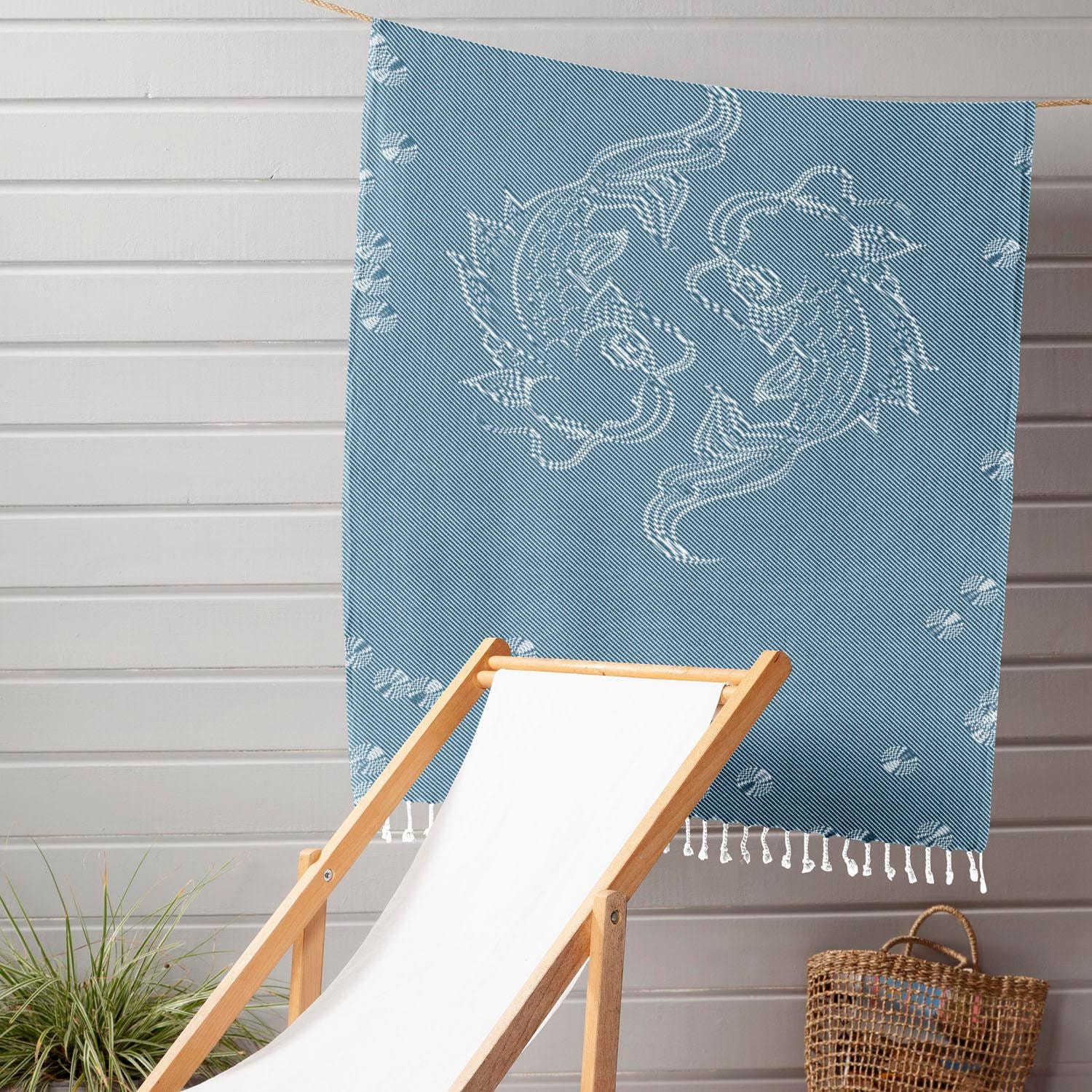 (1 BAUR Seahorse als ideal Strandtuch Fransen, | St.), »Pisces«, mit Hamamtuch auf 90x180 Motiv Fische, cm, Rechnung