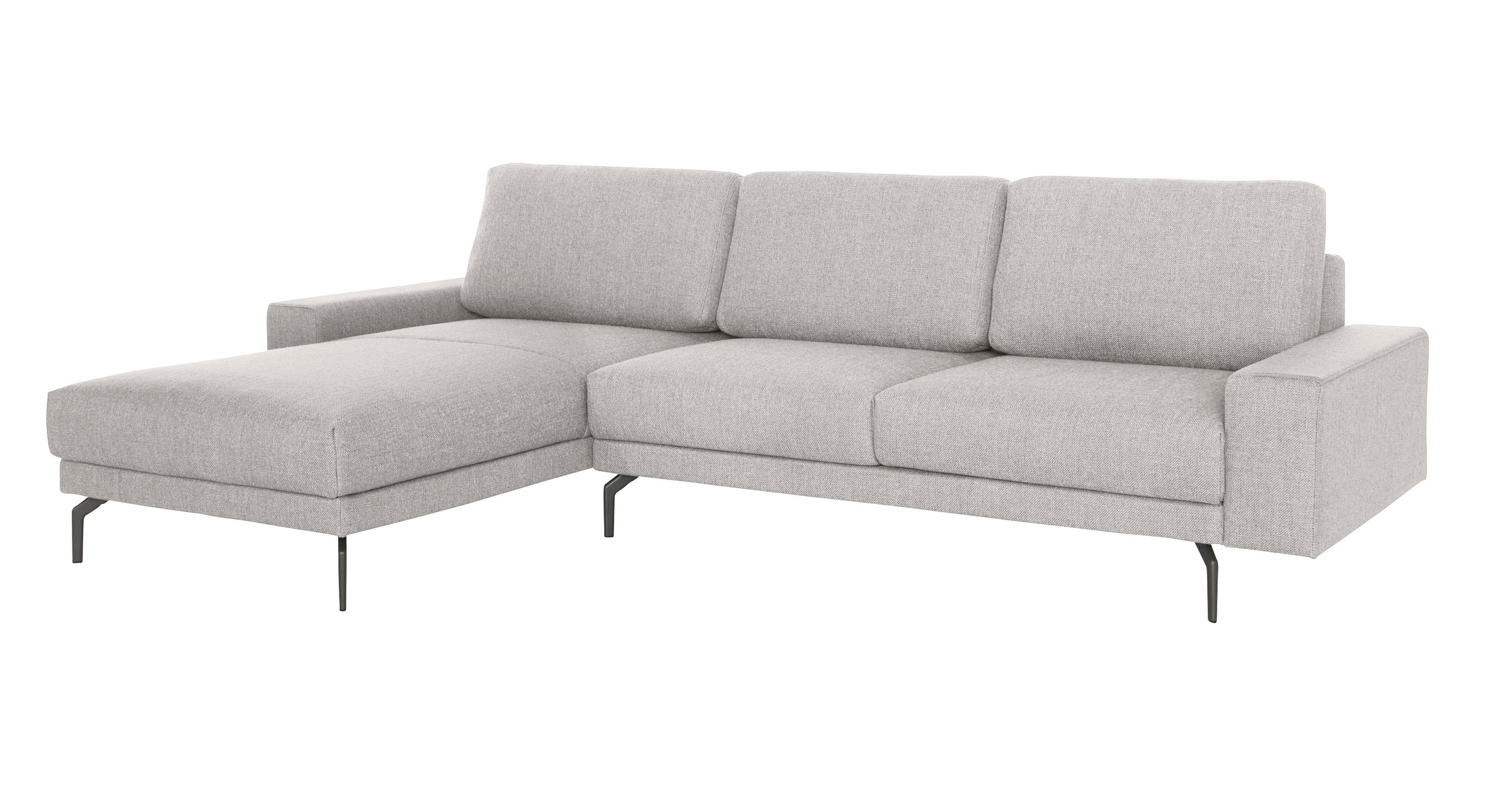 Creation BY ROLF BENZ Ecksofa »CR.450, Designecksofa, L-Form«, Armlehne breit und niedrig, Alugussfüße in umbragrau, Breite 274 cm