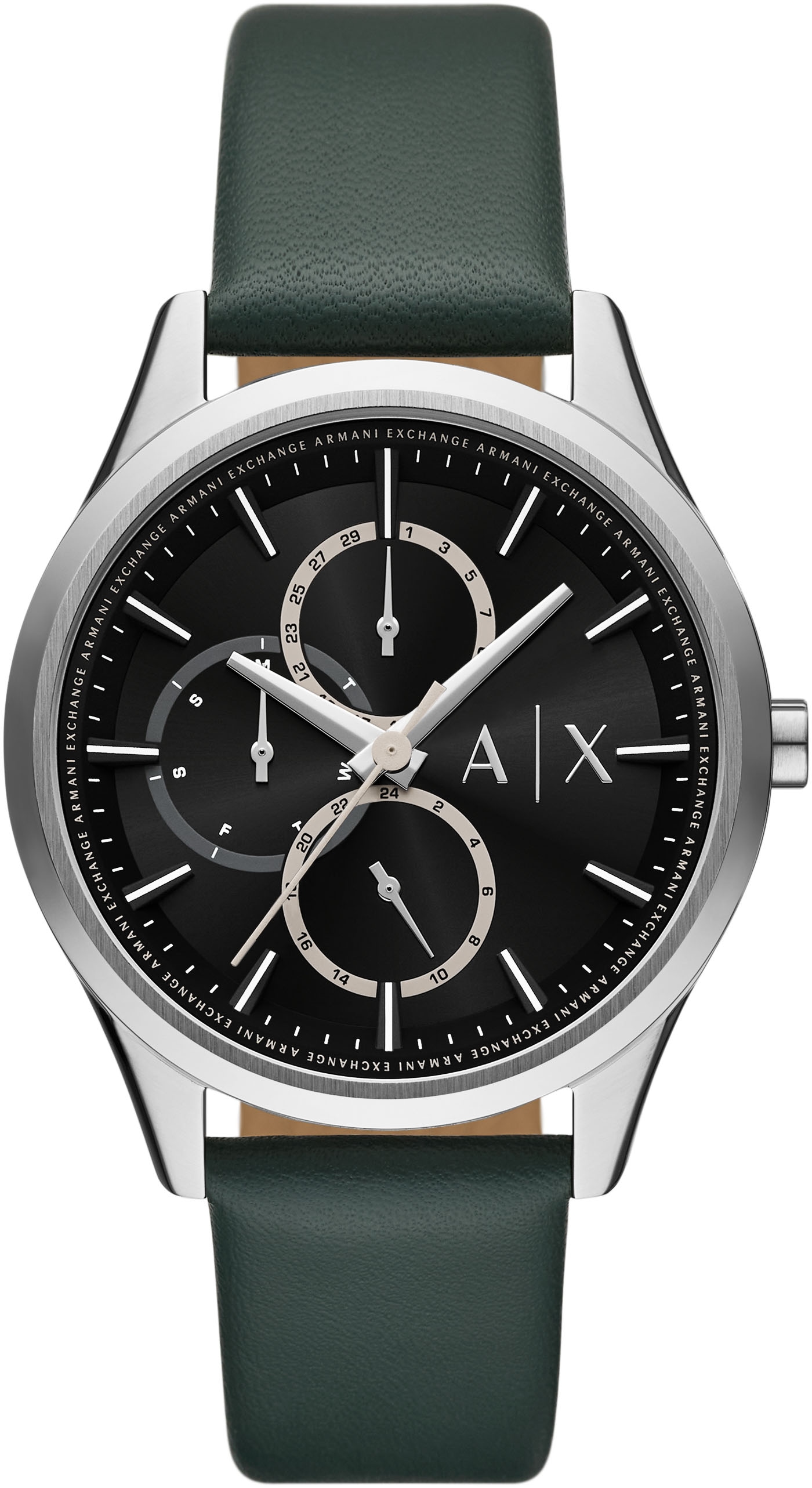 ARMANI EXCHANGE Quarzuhr »AX1876«, Quarzuhr, Armbanduhr, Herrenuhr, Lederarmband, analog