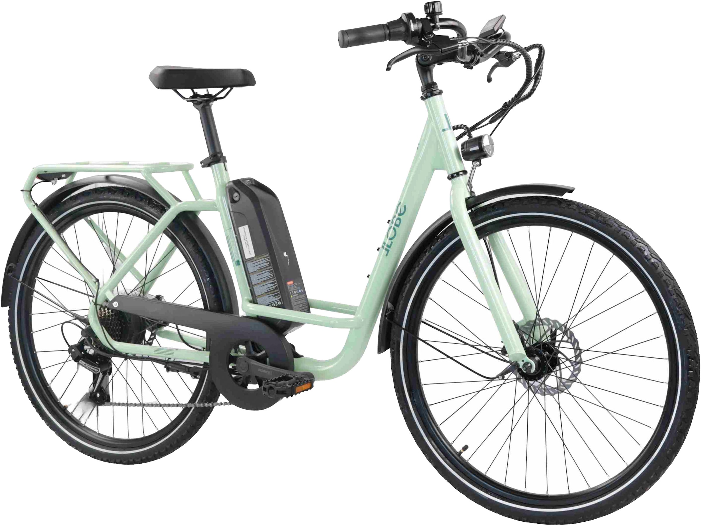 LLobe »City E-Bike 26" Town Compact, grün« 7 Gang Kettenschaltung Heckmotor 250 W