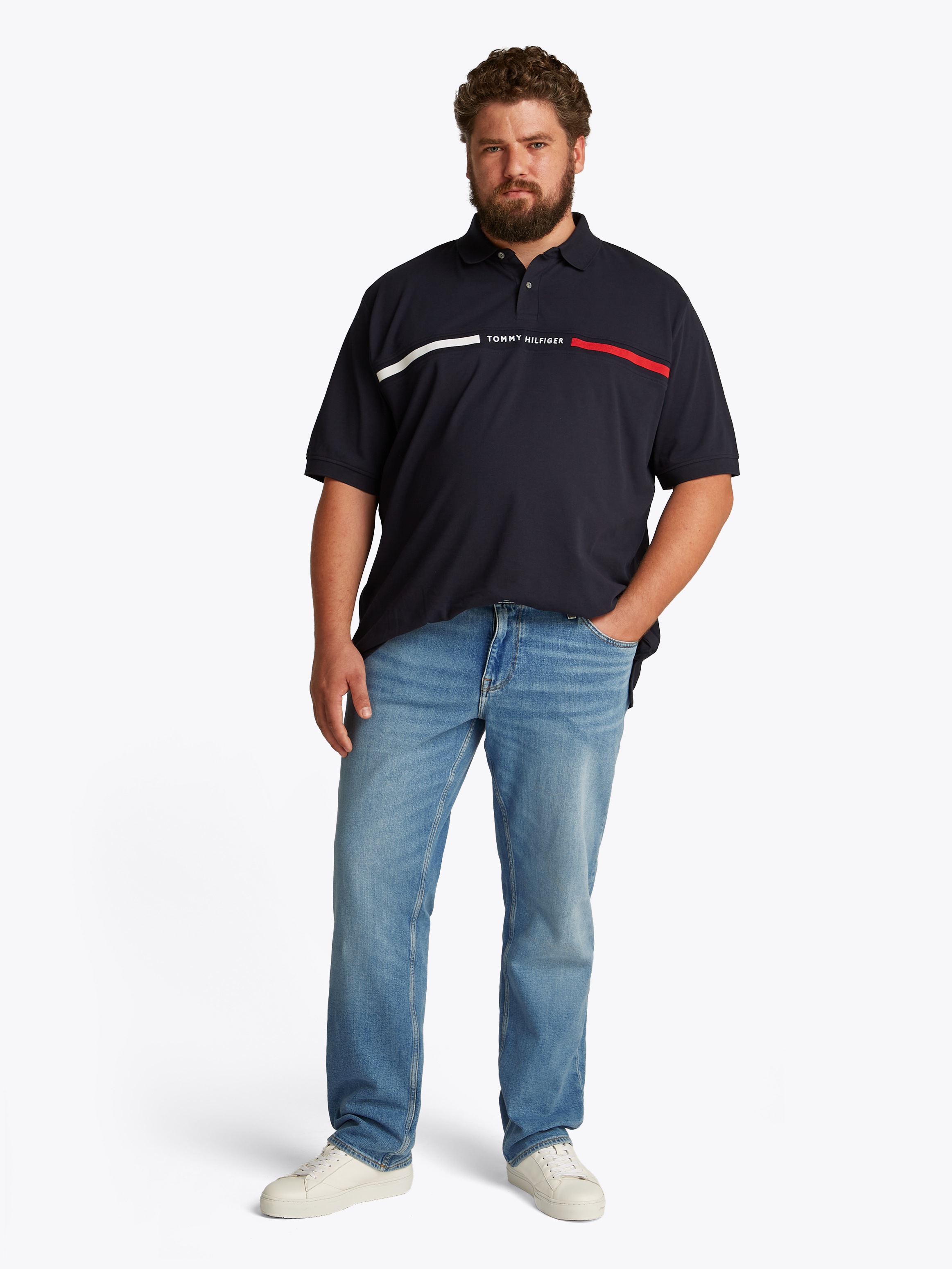 Tommy Hilfiger Big & Tall Straight-Jeans »BT-MADISON STR MESA BLUE-B«, in Großen Größen, Logopatch