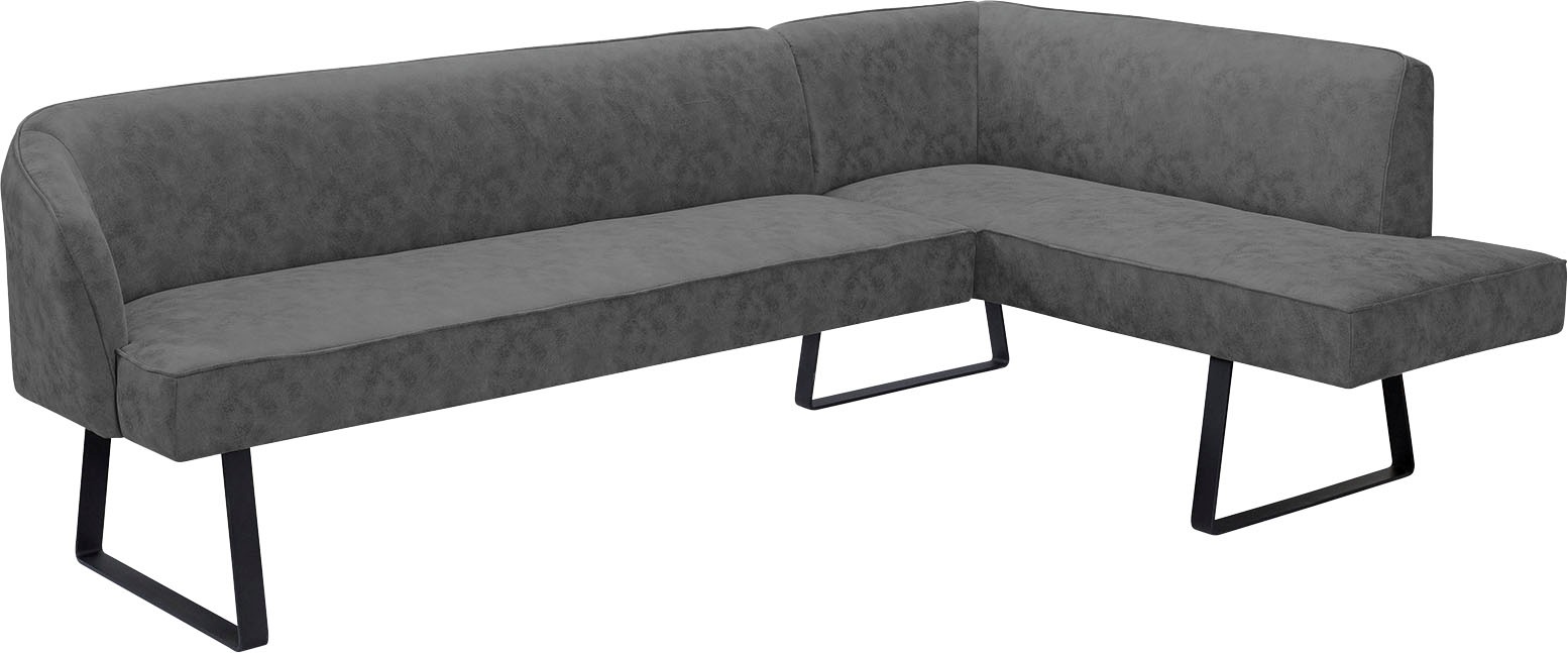 exxpo - sofa fashion Eckbank »Americano«, mit Keder und Metallfüßen, Bezug in verschiedenen Qualitäten