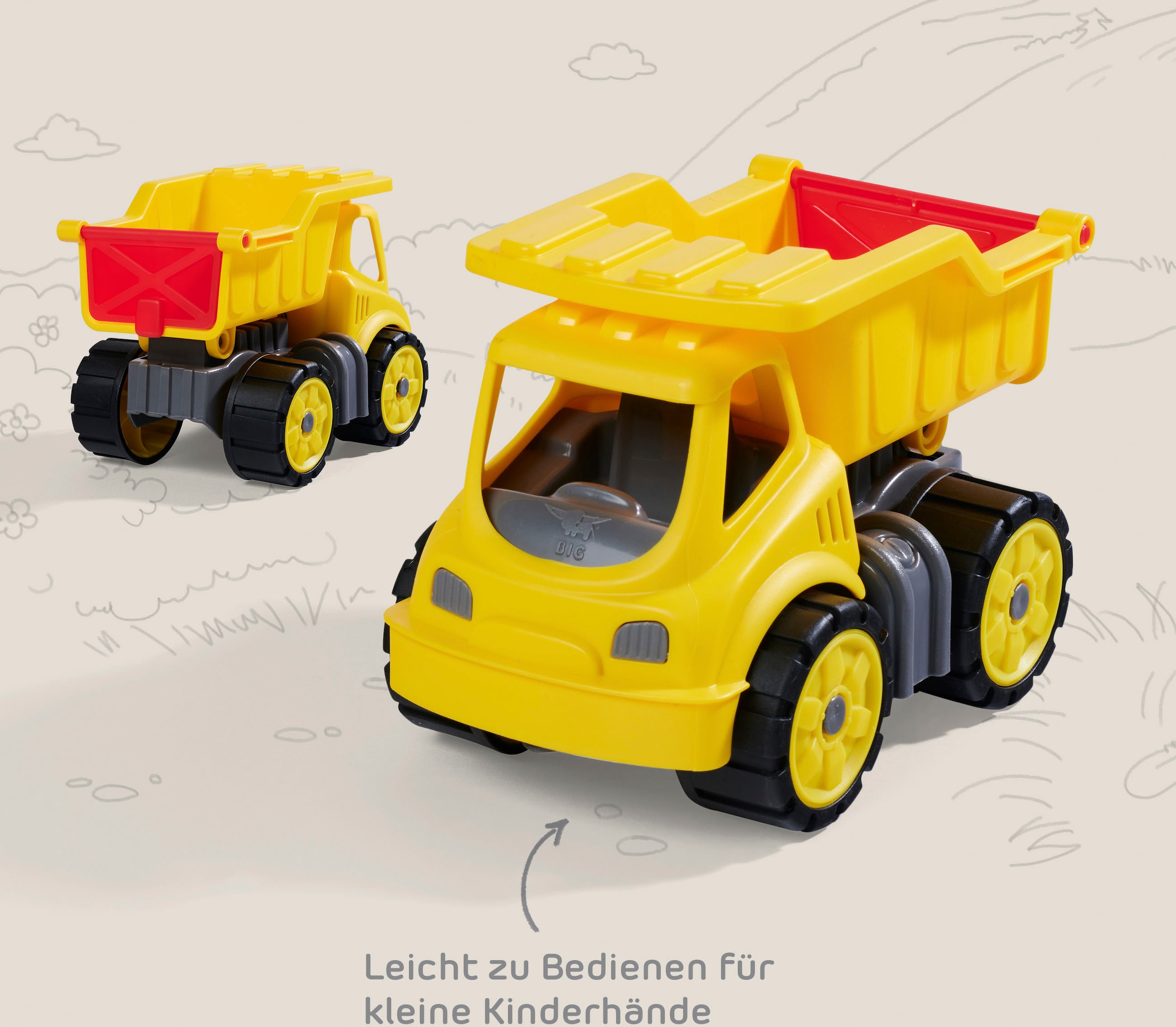BIG Spielzeug-Baumaschine »Power-Worker Mini«, (Set, bestehend aus Kipper und Bagger), Sandspielzeug, Made in Germany