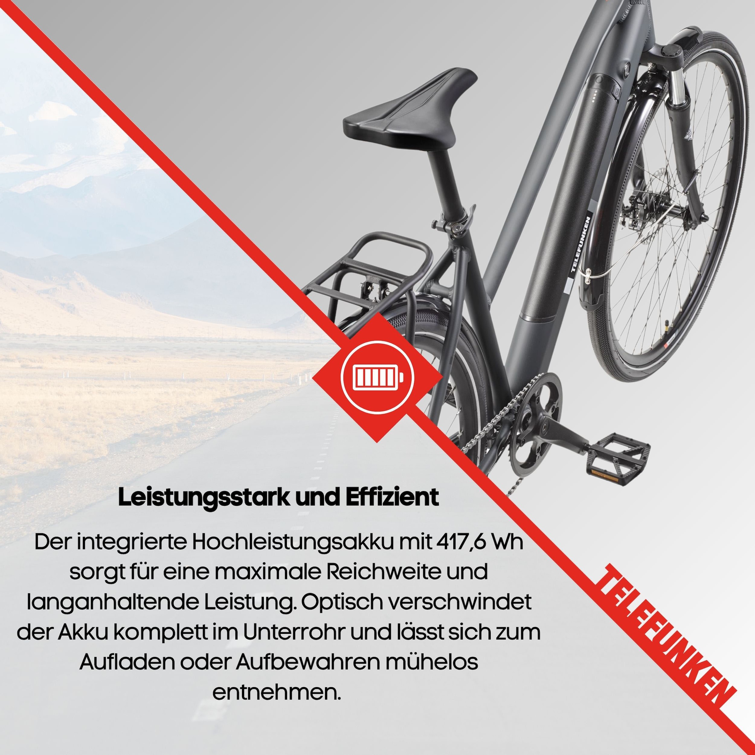 Telefunken E-Bike »E-Trekking Expedition XT490 Damen«, 8 Gang, Shimano, Altus, Heckmotor 250 W, Pedelec, Elektrofahrrad, Damen, innerhalb StVZO, 28 Zoll