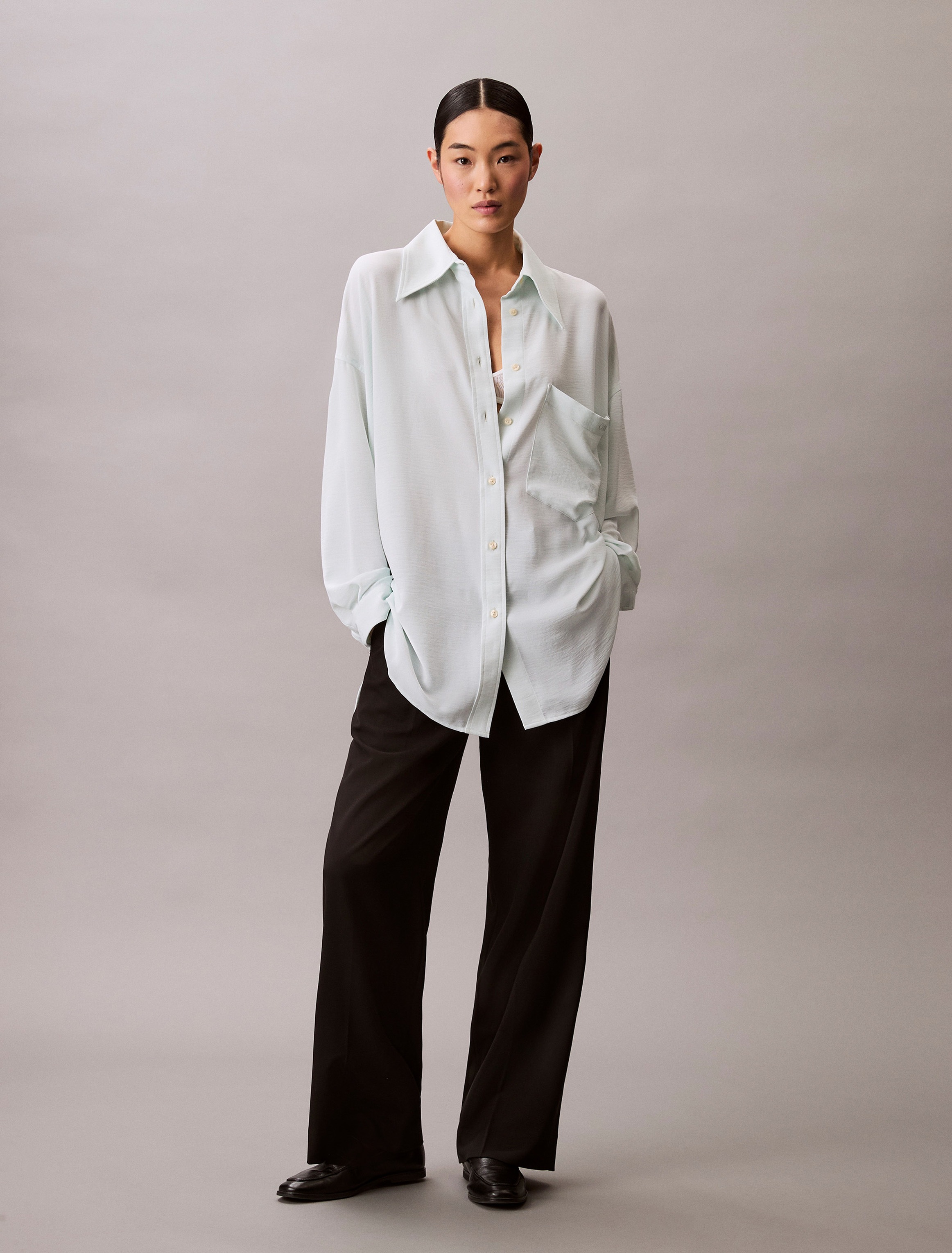 Thumbnail - Calvin Klein Jeans Hemdbluse "GAUZE SHIRT" Mit Rundhalsausschnitt