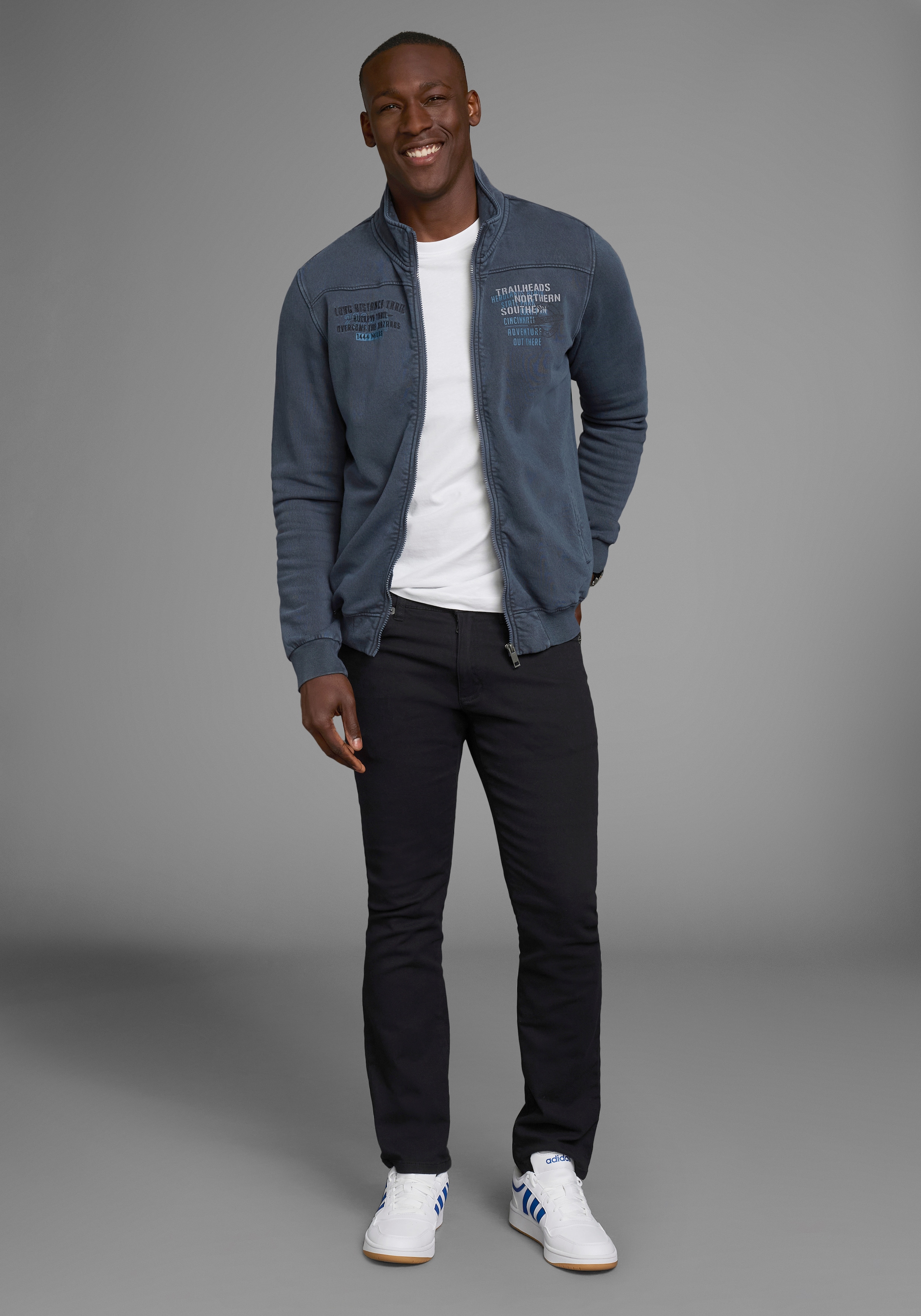 Man's World Sweatjacke, mit Print und Stickerei