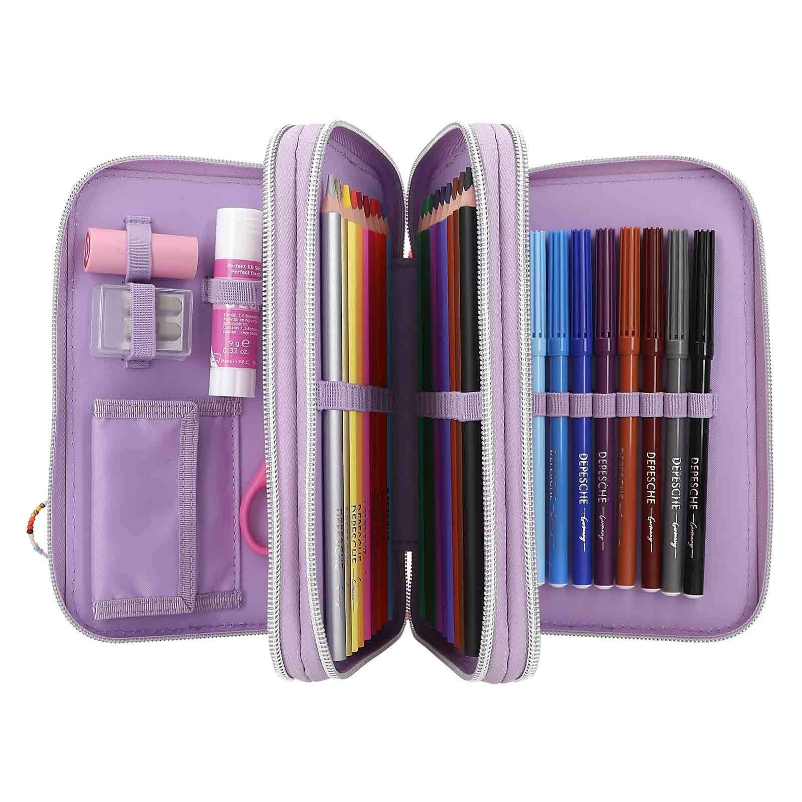 Depesche Buntstift »3-Fach Federtasche mit Stifte TOPModel 20,5 x 14,3 cm violett«