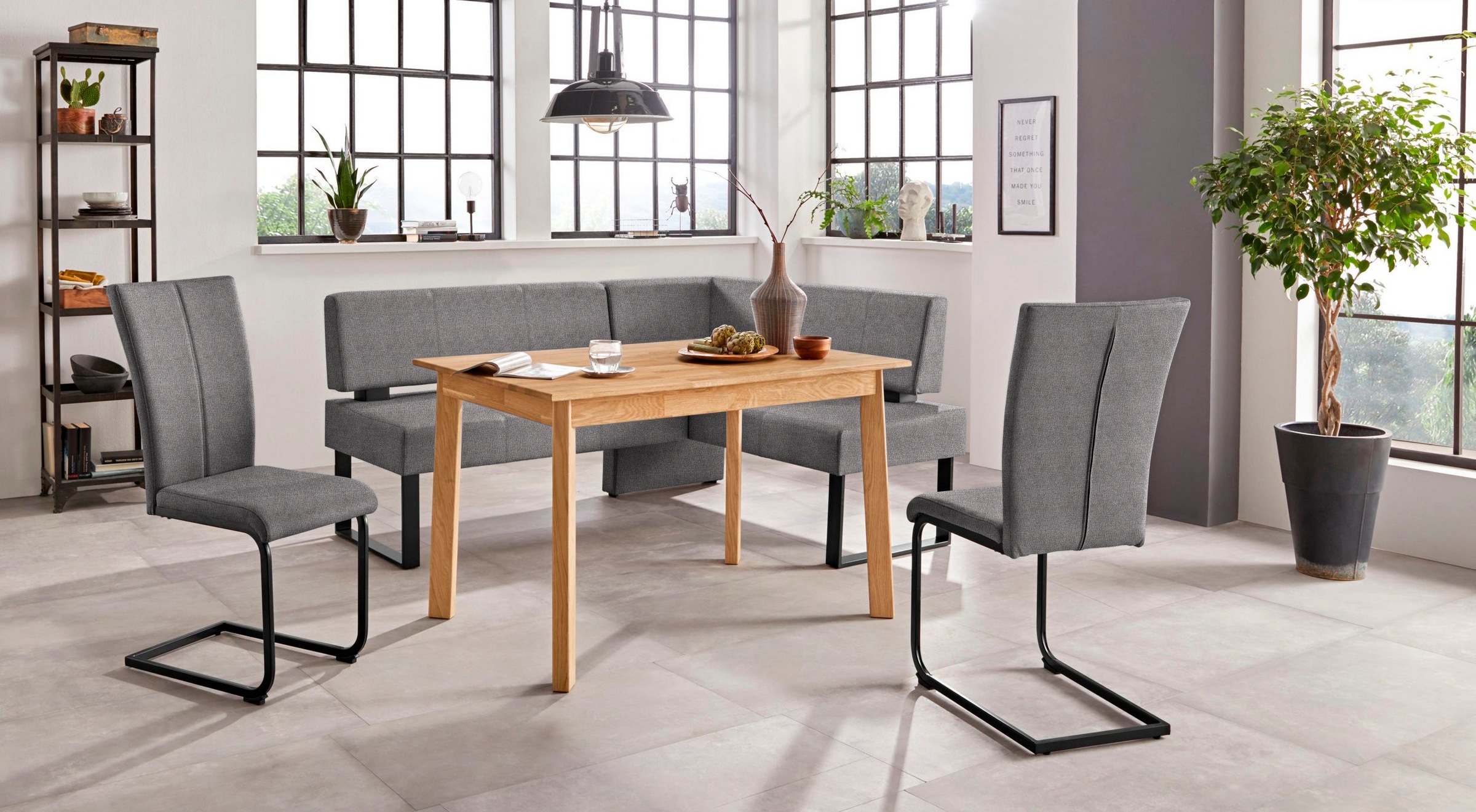 Home affaire Freischwinger »Oliver«, (Set), 2 St., Struktur weich, Stuhl belastbar bis 120 Kg