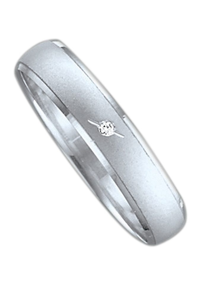 Trauring FIRETTI "Schmuck Geschenk Gold 375 Hochzeit Ehering Trauring "LIEBE" Gr. 22, weiß (weißgoldfarben), Fingerringe, Damen, 22, 0,01 SI = kleine Einschlüsse mit Brillant, Weißgold 375, 4mm, Trauring, Made in Germany, wahlweise mit oder ohne Brillant