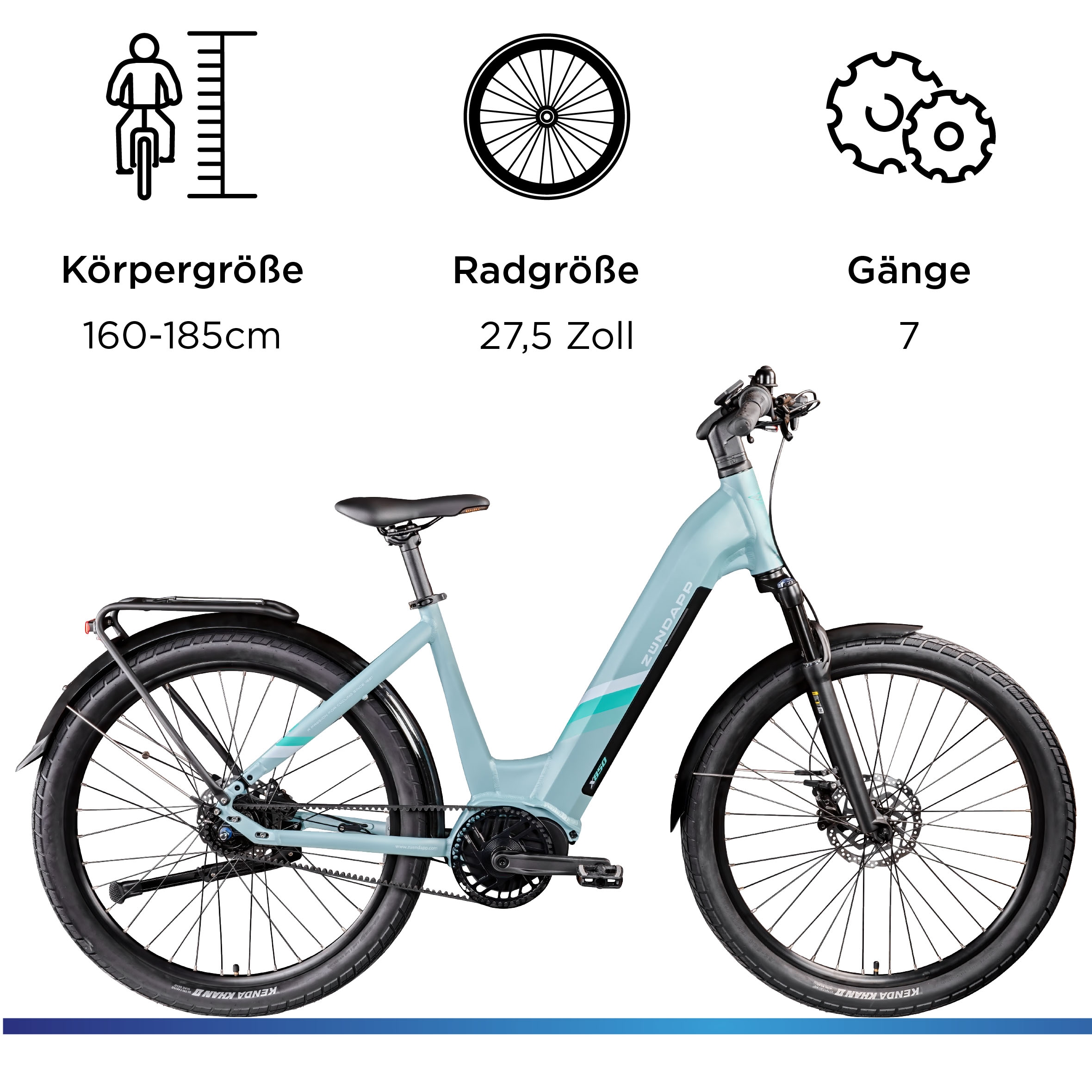 Zündapp E-Bike »X850«, 7 Gang, Mittelmotor 250 W