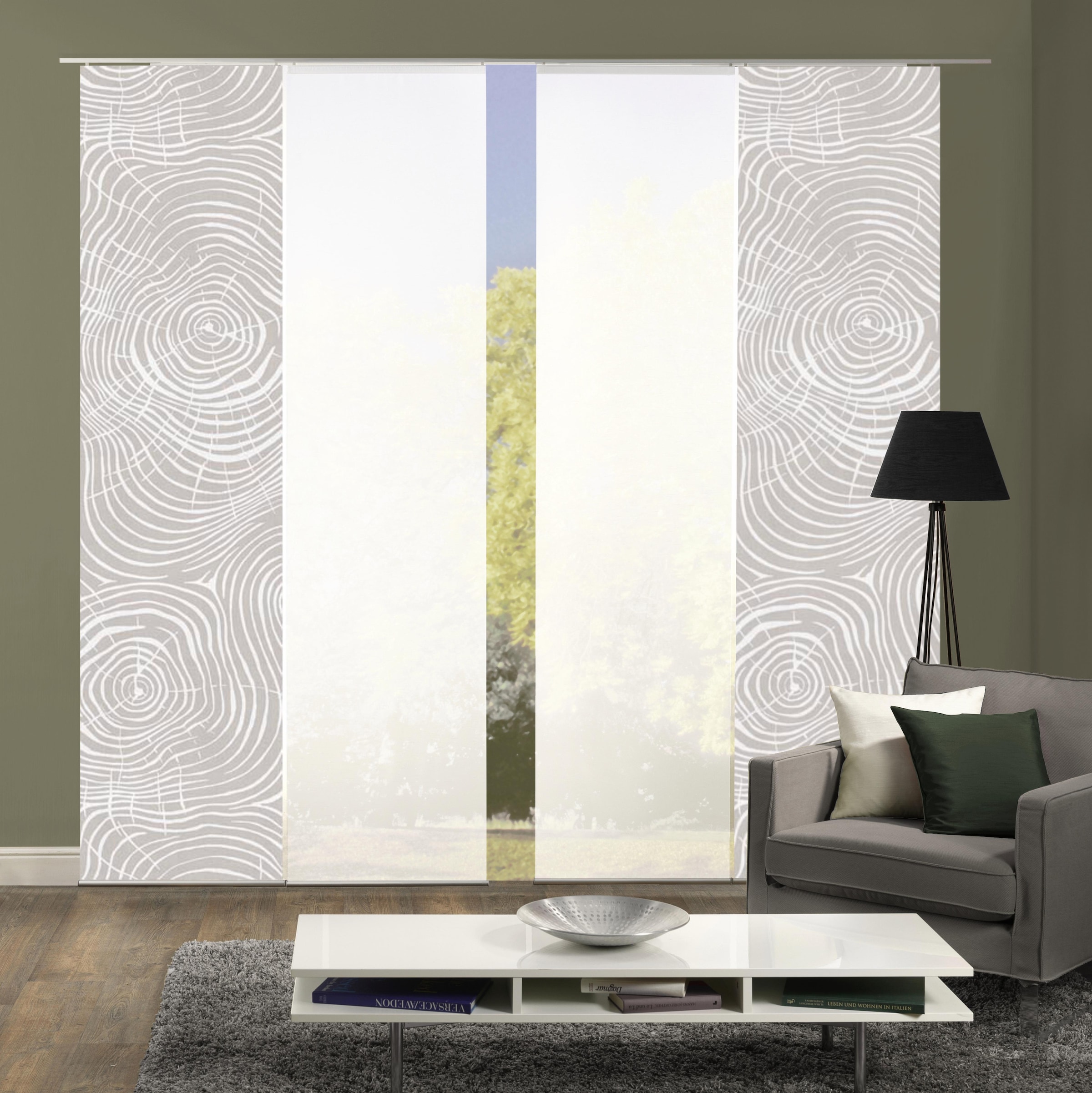 HOME WOHNIDEEN Schiebegardine "MADERAS" Klettband 4 Stk. tlg. HxB: 245x60, günstig online kaufen