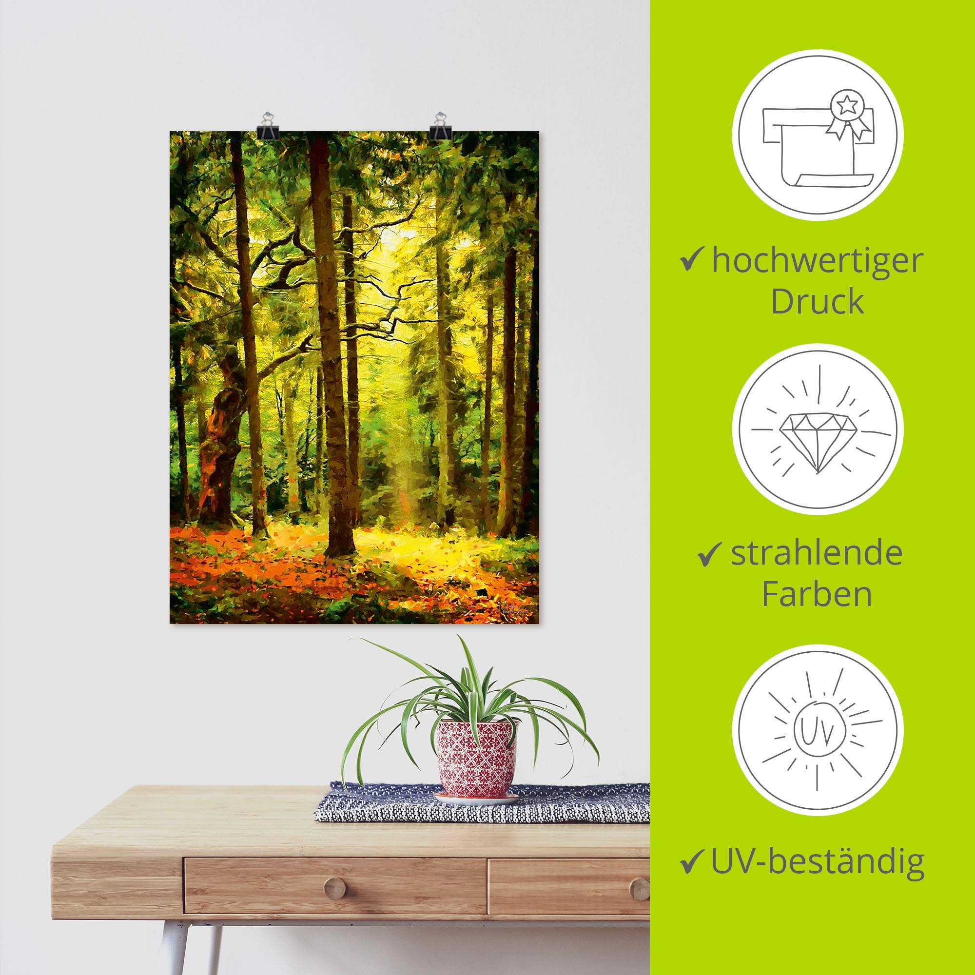 Artland Leinwandbild »Wald II«, Waldbilder, (1 St.), auf Keilrahmen gespannt